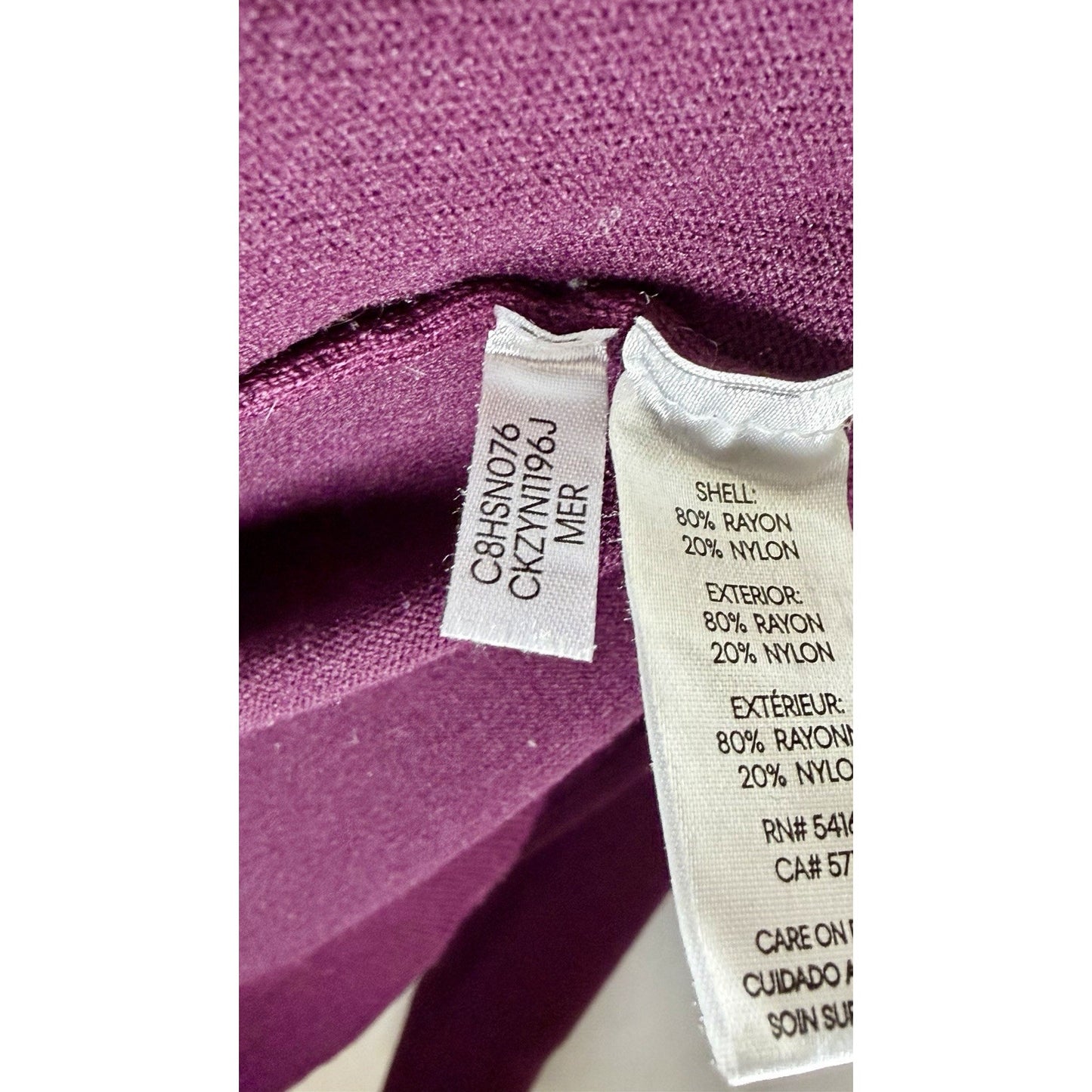 Calvin Klein Womens Plum Knit Pullover Sweater Medium Mock Neck Modern Classic