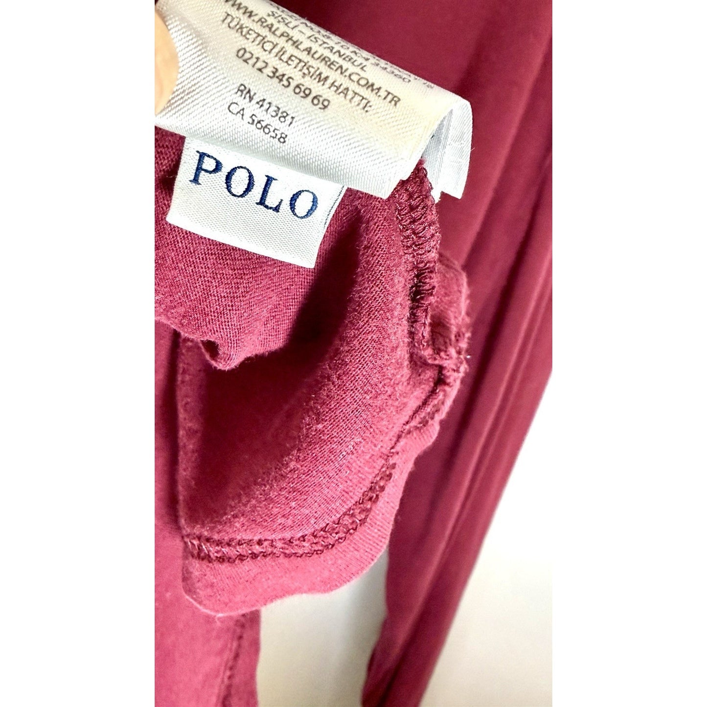 Ralph Lauren Polo Long Sleeve Hoodie Tee - Maroon - Men’s Size Large - SEE PICS!