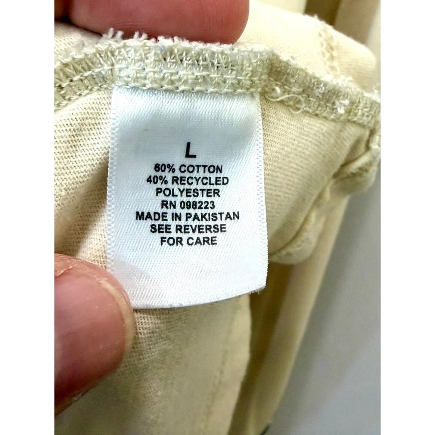 Magellan Outdoors Mens Large Beige Cotton Blend Graphic Tee