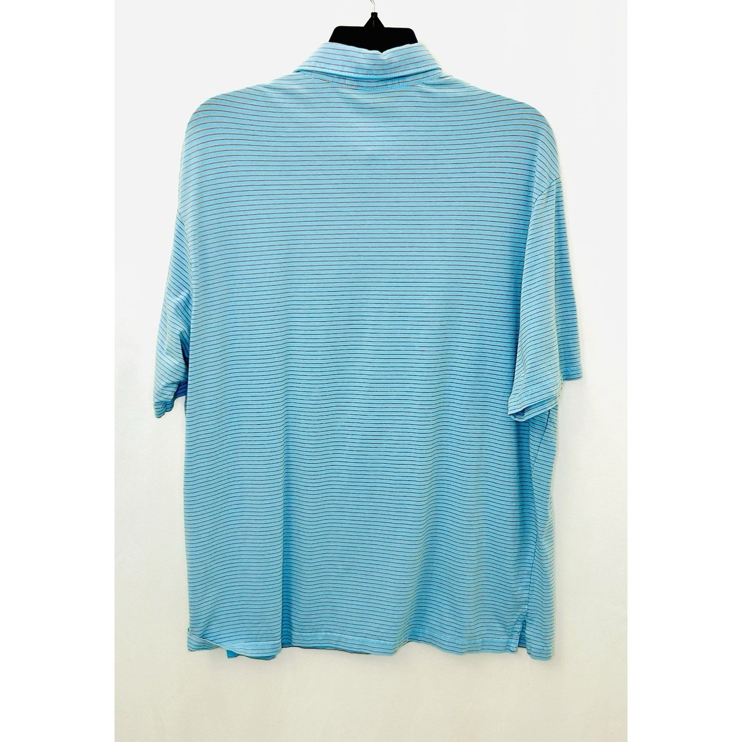 Cremieux Classics Golf Polo Men’s Large Baby Blue/Orange Striped