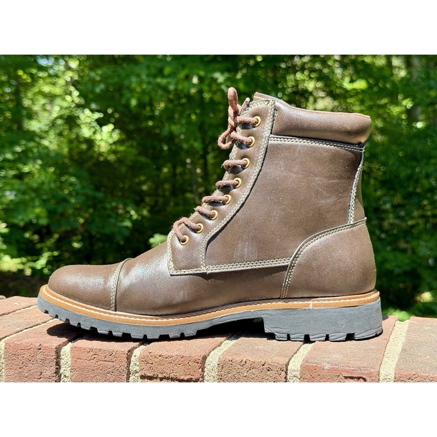 Levi's Mens Wyatt Brown Vegan Leather Lace Up Rugged Casual Boots Size 10 NEW