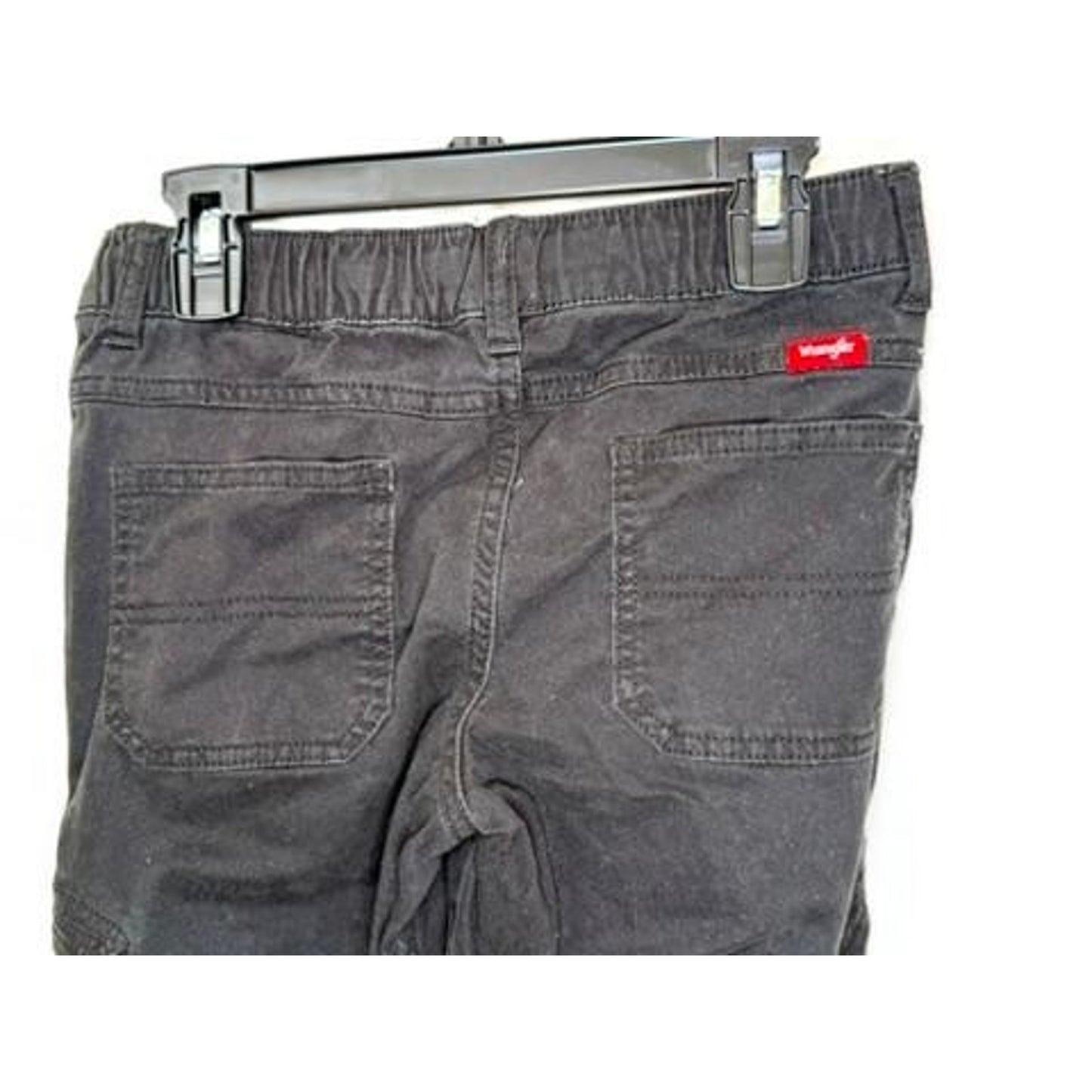 Wrangler Boys Cargo Jogger Pants Size 8 Regular Black Elastic Waist Stretch