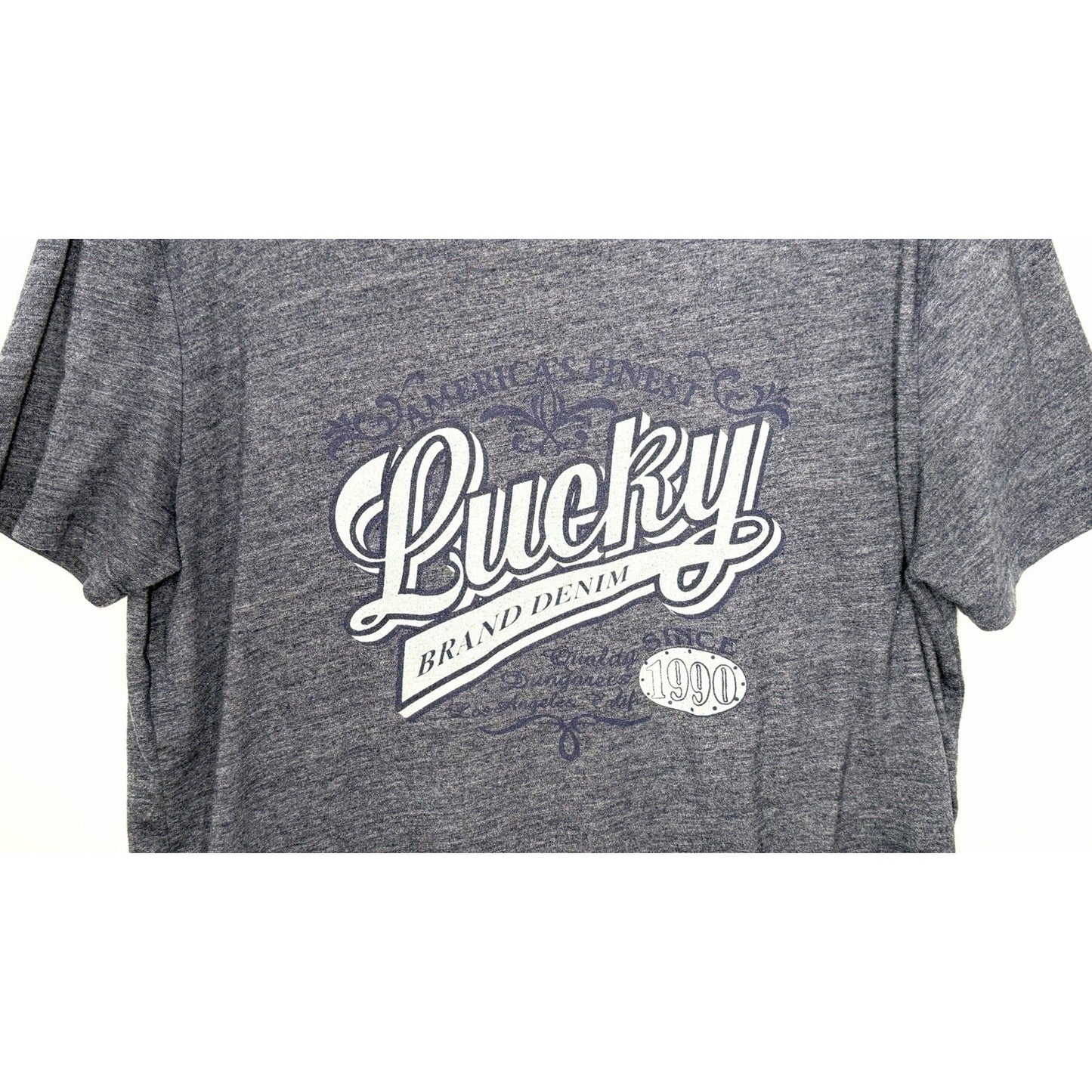LUCKY BRAND Men's Short Sleeve T-Shirt 1990 Graphic Blue Size Large