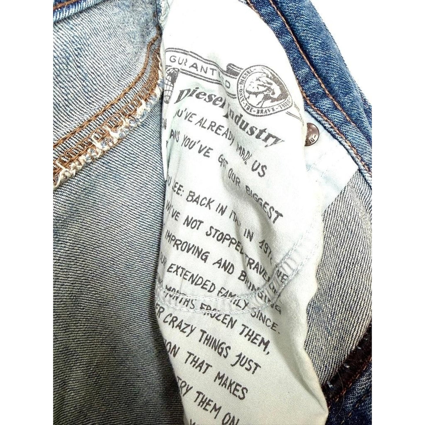 Diesel Buster Slim Tapered Jeans Mens 36x32 Blue Stretch Denim Wash C853P