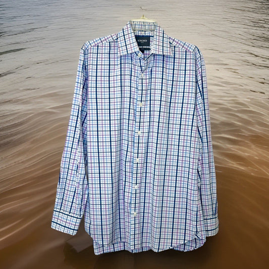 Bonobos Mens Slim Fit Spandex Nylon Blend Long Sleeve Button Down Size Large