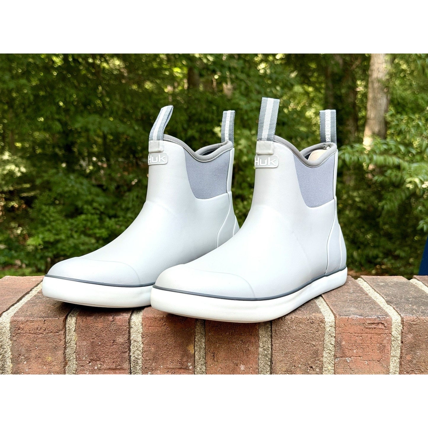 HUK Men’s Rogue Wave Fishing Deck Boots Waterproof Rubber Gray White Size 11 NIB