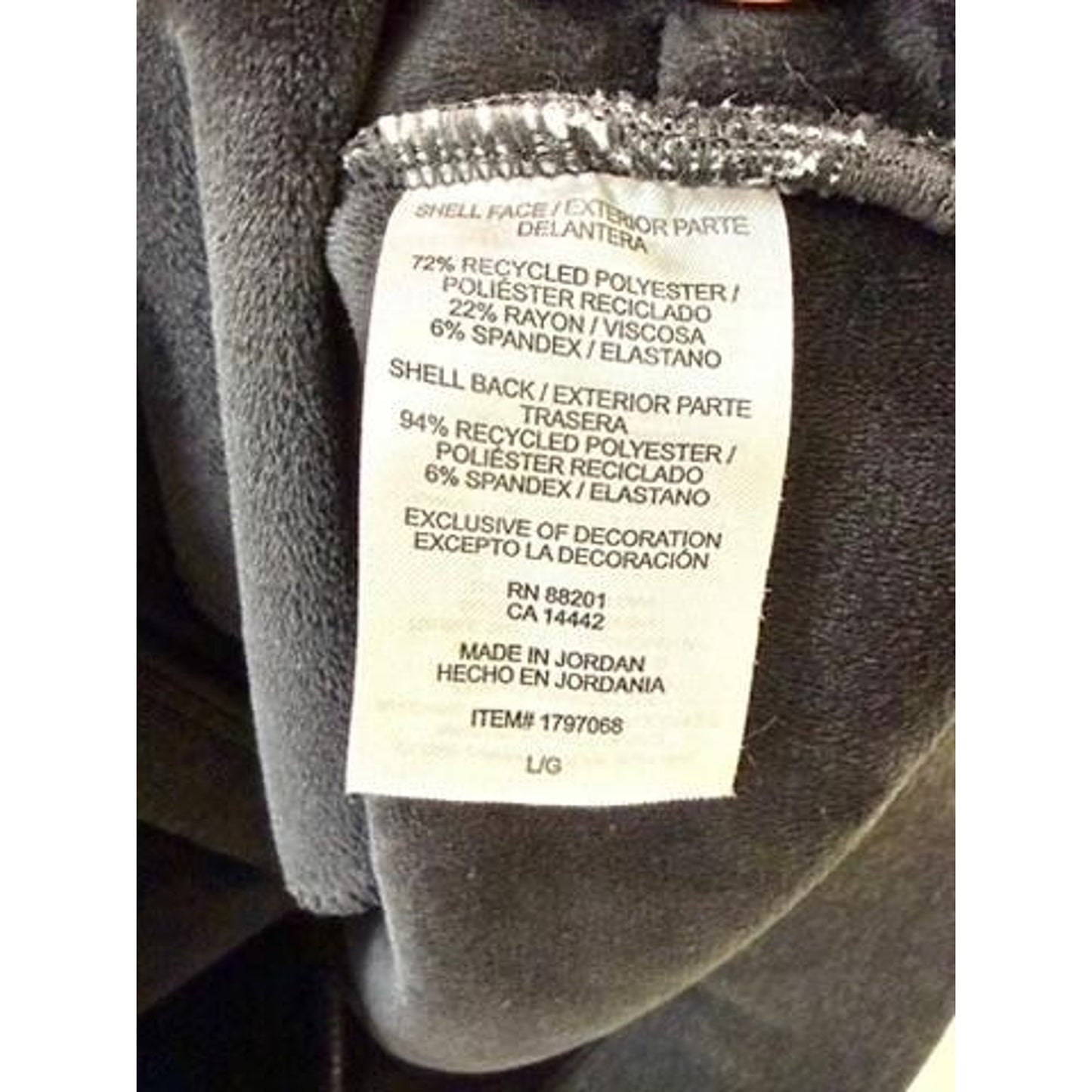 Mondetta Womens Full Zip Jacket Large Gray Plush Fleece Lined Mock Neck