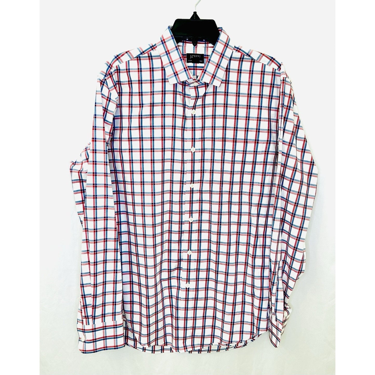 J.Crew Flex Wrinkle Free / Red/Blue Checkered Button Up / Men’s Large 16-16 1/2