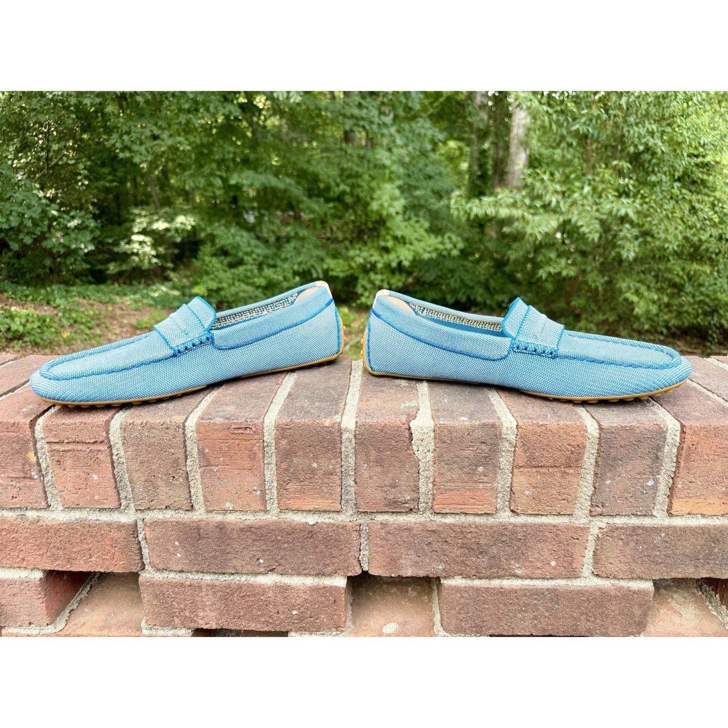 Rothy’s The Daily Driver Men’s 12.5 Blue Sea Knit Loafers Driving Shoes Worn 1x