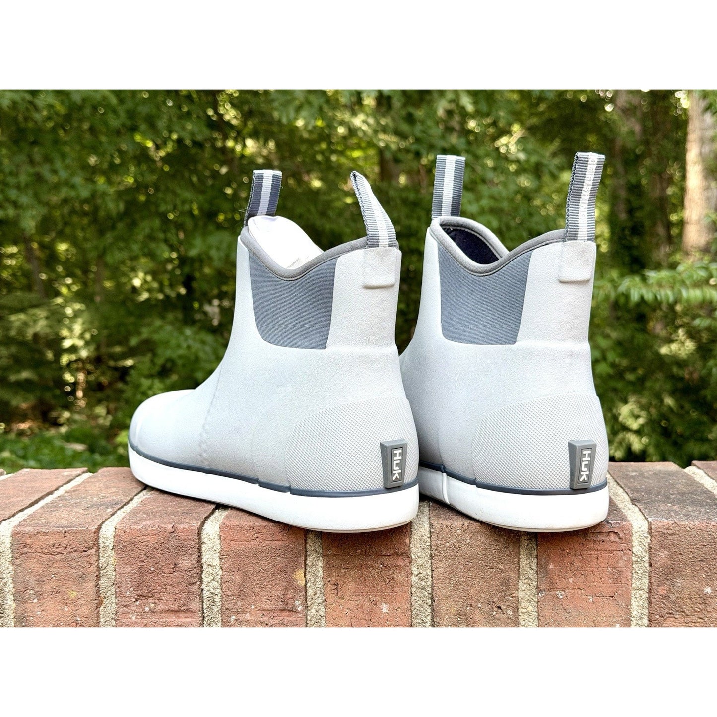 HUK Men’s Rogue Wave Fishing Deck Boots Waterproof Rubber Gray White Size 13 NIB