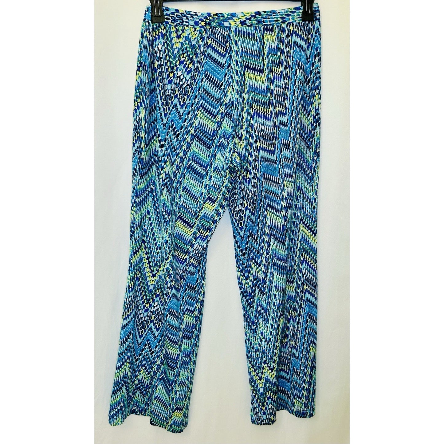 Counterparts Stretchy Pants Blue Size M Geo Design Pull On Casual Work Wide Leg