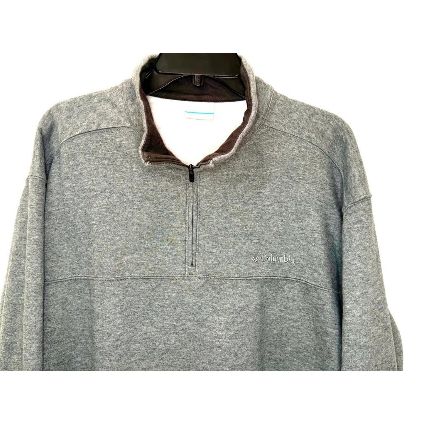 Columbia Sportswear Mens XXL Gray Fleece Lined 1/4 Zip Pullover Sweater AM6771