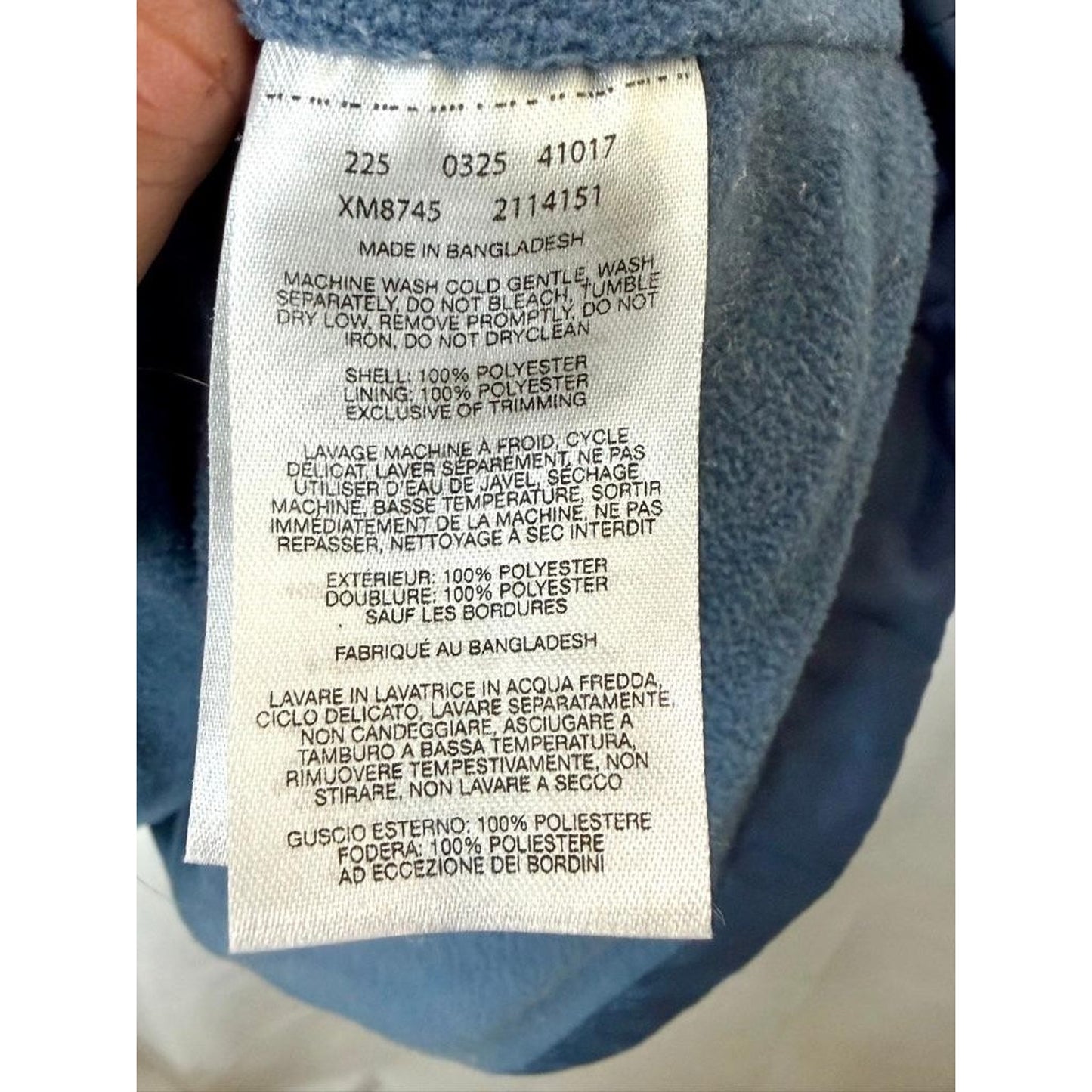 Columbia Fleece Lined Jacket Mens Large Blue Hooded Windbreaker Full Zip