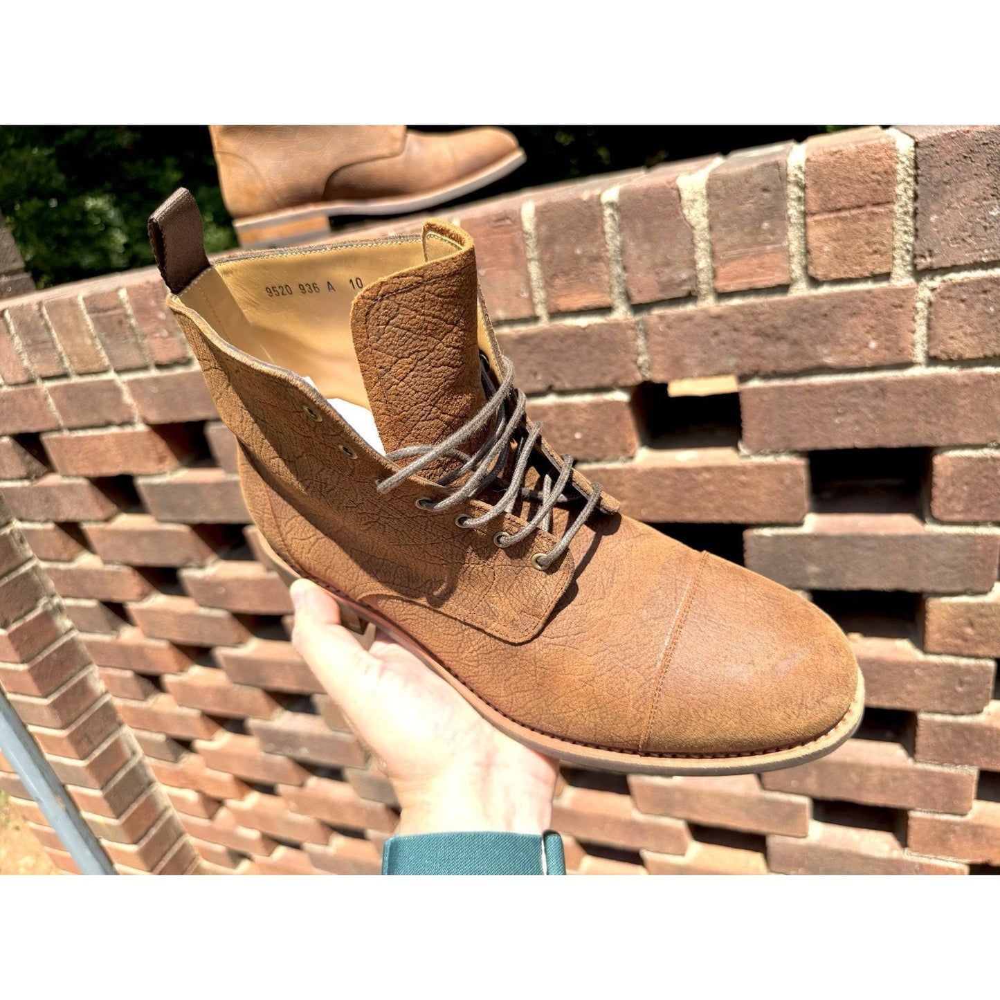 TAFT The Dragon Men Boots Size 10 Rust Brown Textured Leather Cap Toe NIB 952029