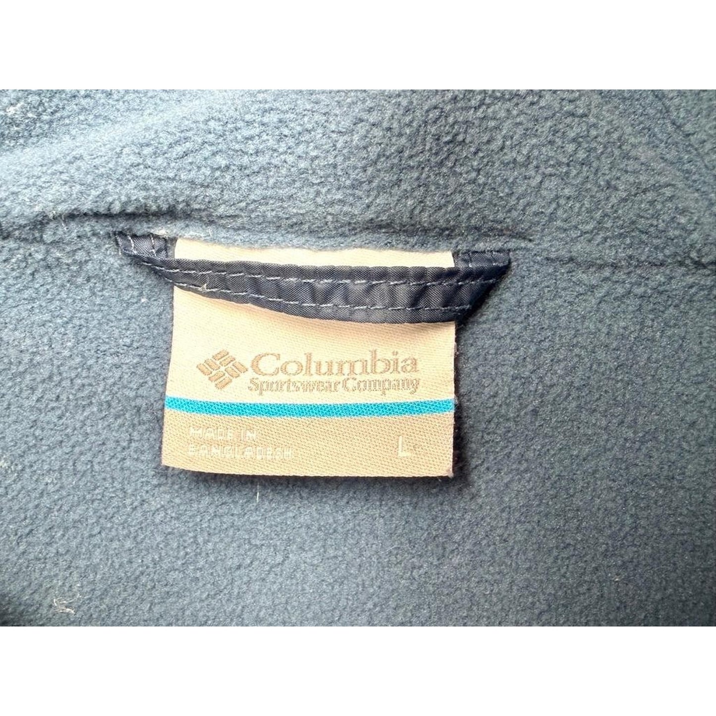 Columbia Fleece Lined Jacket Mens Large Blue Hooded Windbreaker Full Zip