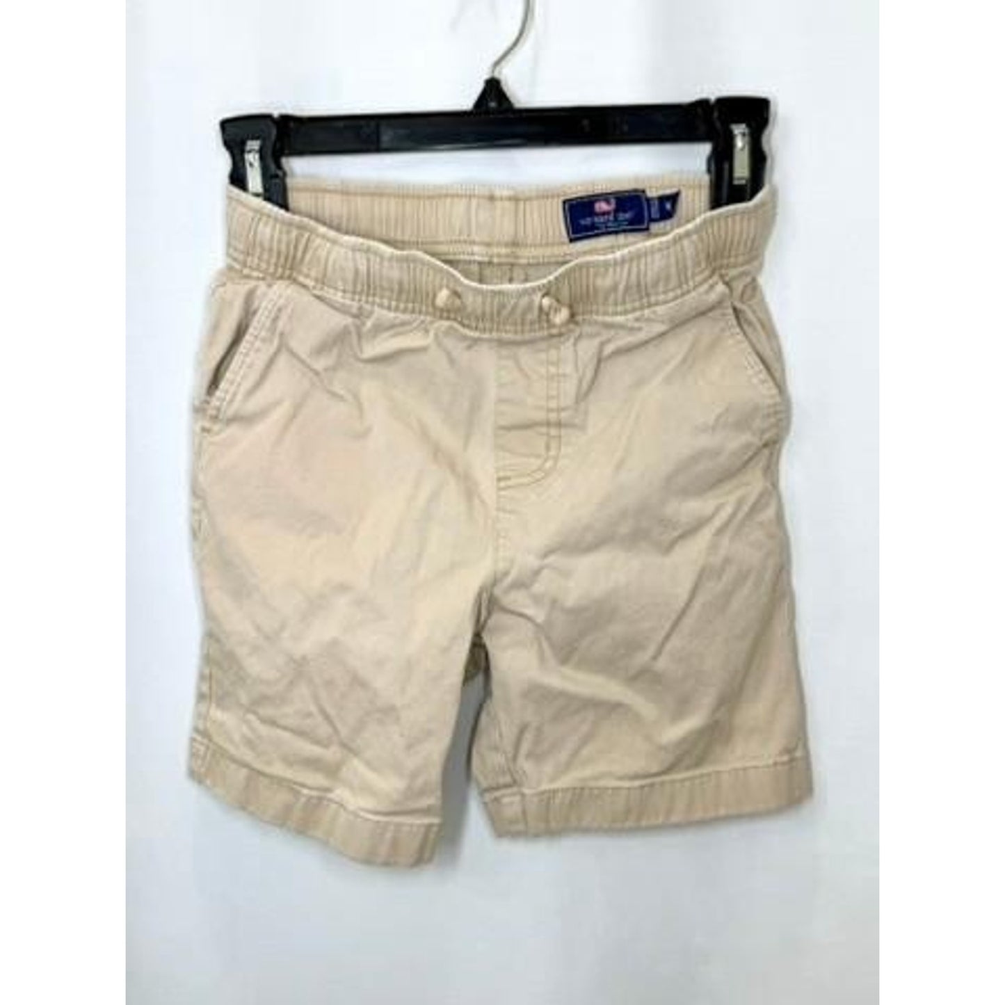 Vineyard Vines Boys Khaki Chino Shorts Size S Beige Elastic Waist Drawstring