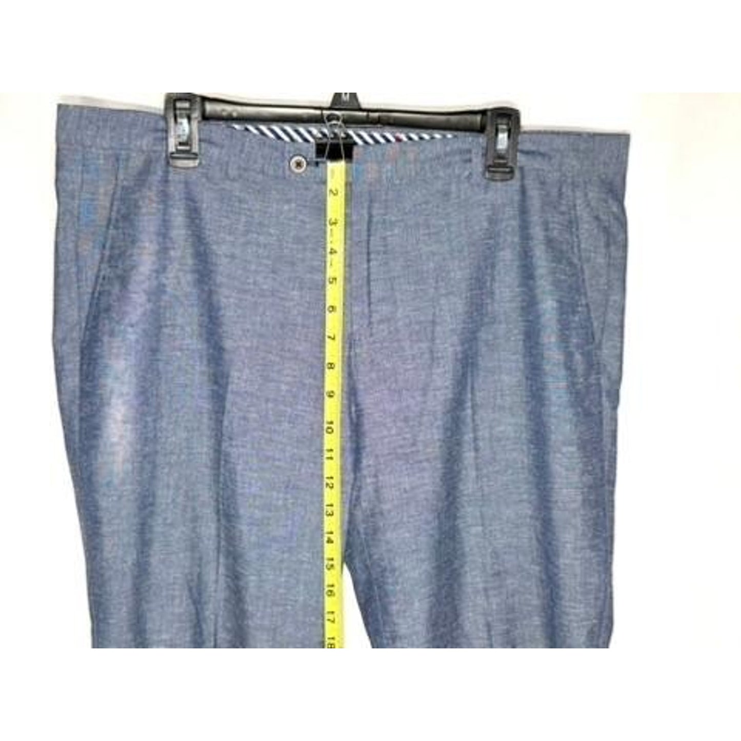 Paisley & Gray Slim Fit Linen Blend Dress Pants Mens 36x32 Blue Chambray