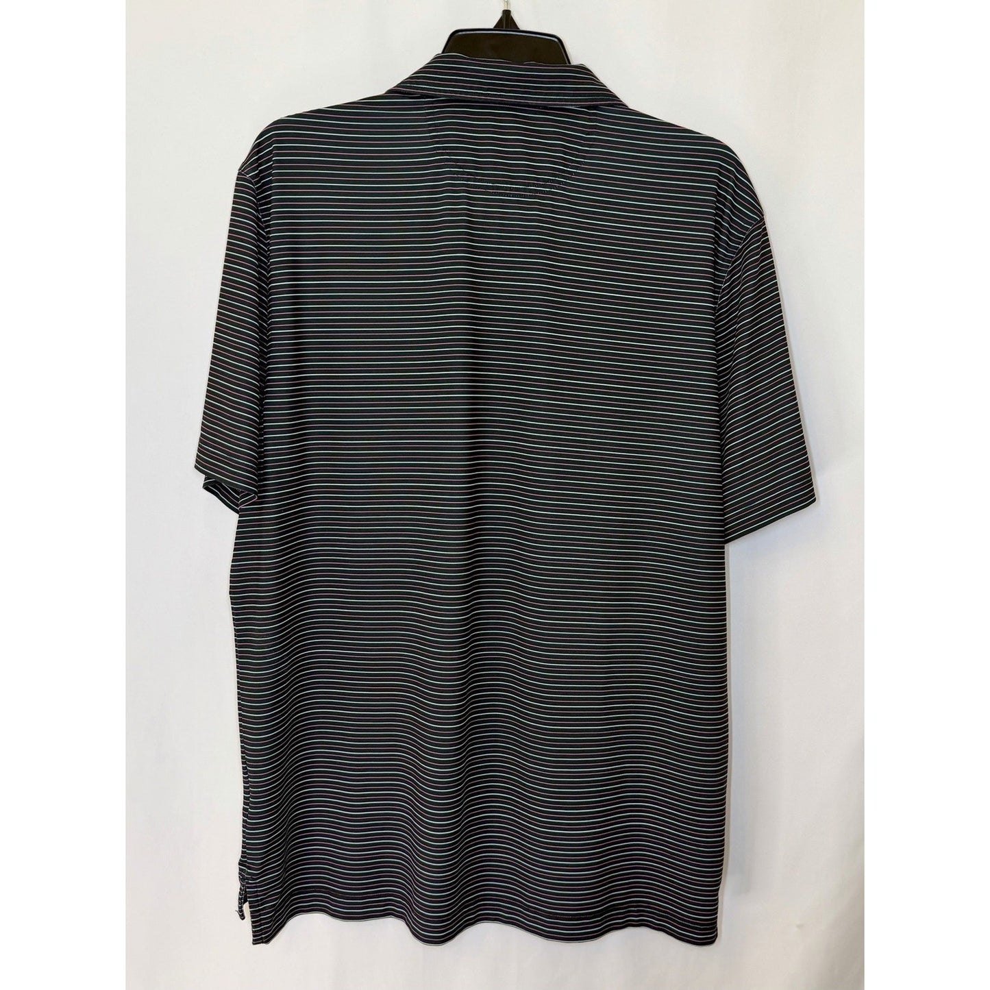Chubbies Performance Golf Polo Shirt Navy Blue Striped Flamingo Mens M Medium