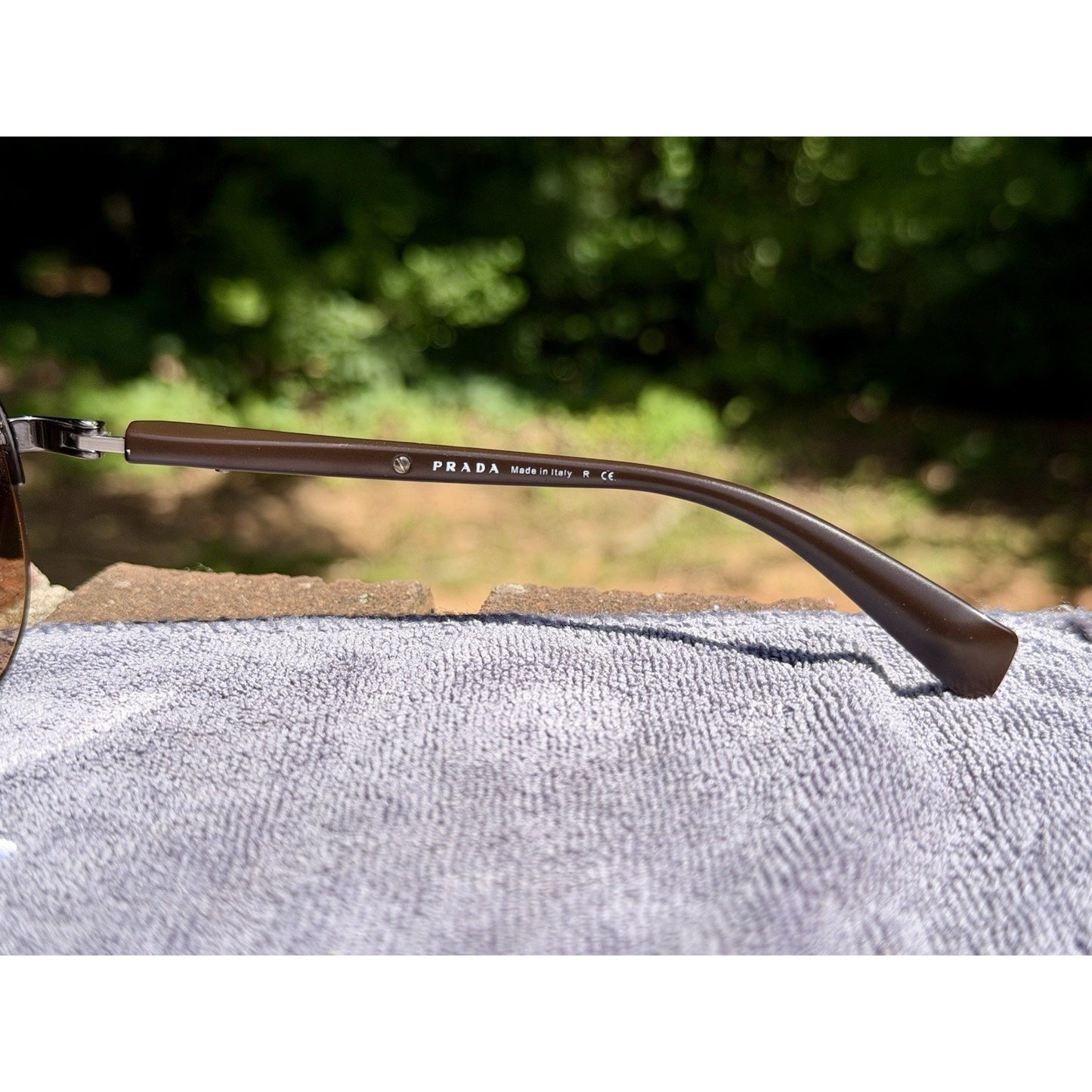 PRADA Linea Rossa Gunmetal Frame w/ Brown Lens Sunglasses PS56MS 5AV6S1 w/COA