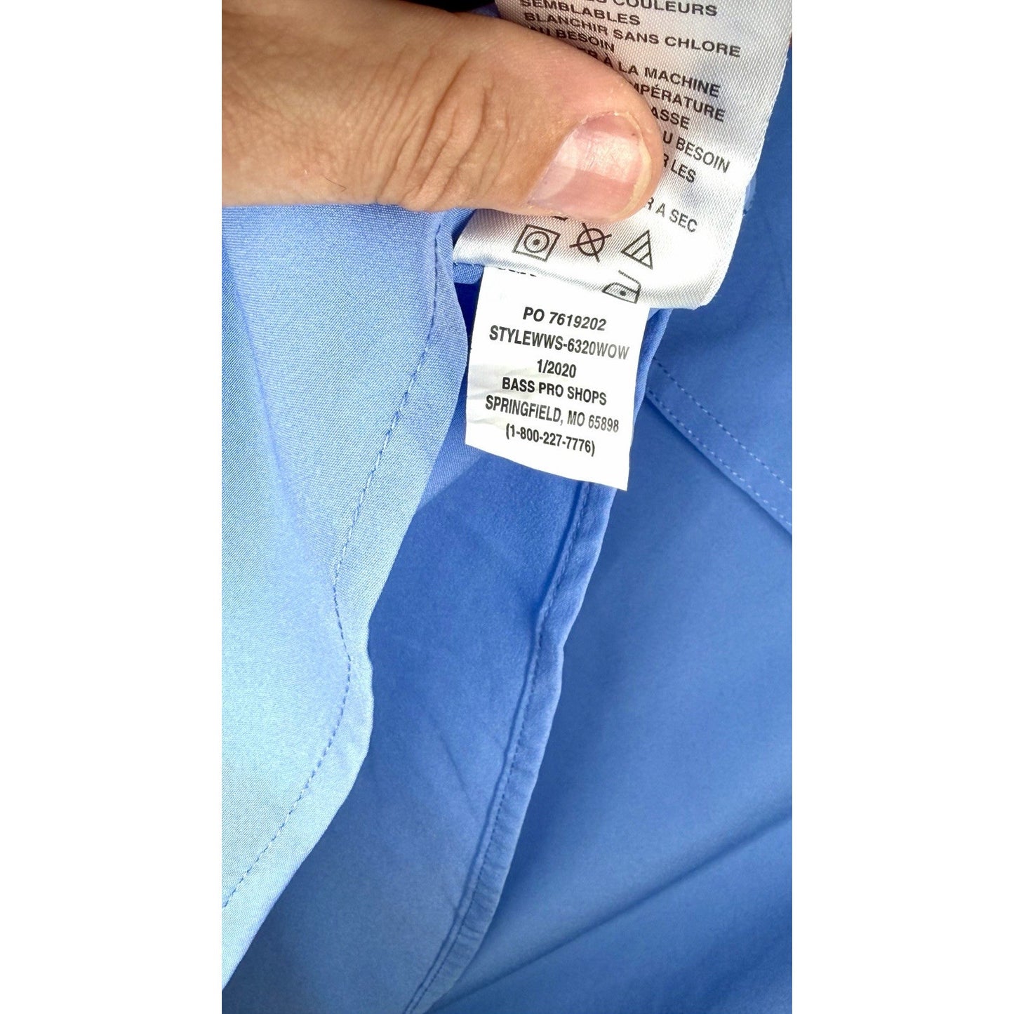 World Wide Sportsman Fishing Shirt Men’s L Periwinkle Vented Short Sleeve Button