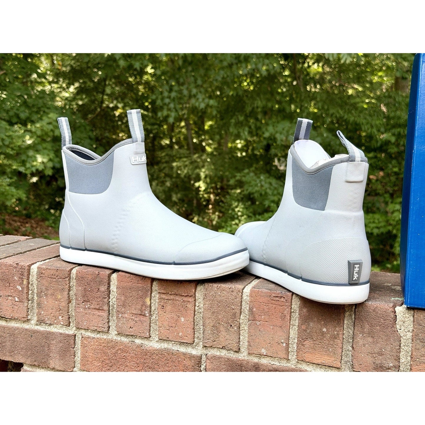 HUK Men’s Rogue Wave Fishing Deck Boots Waterproof Rubber Gray White Size 13 NIB