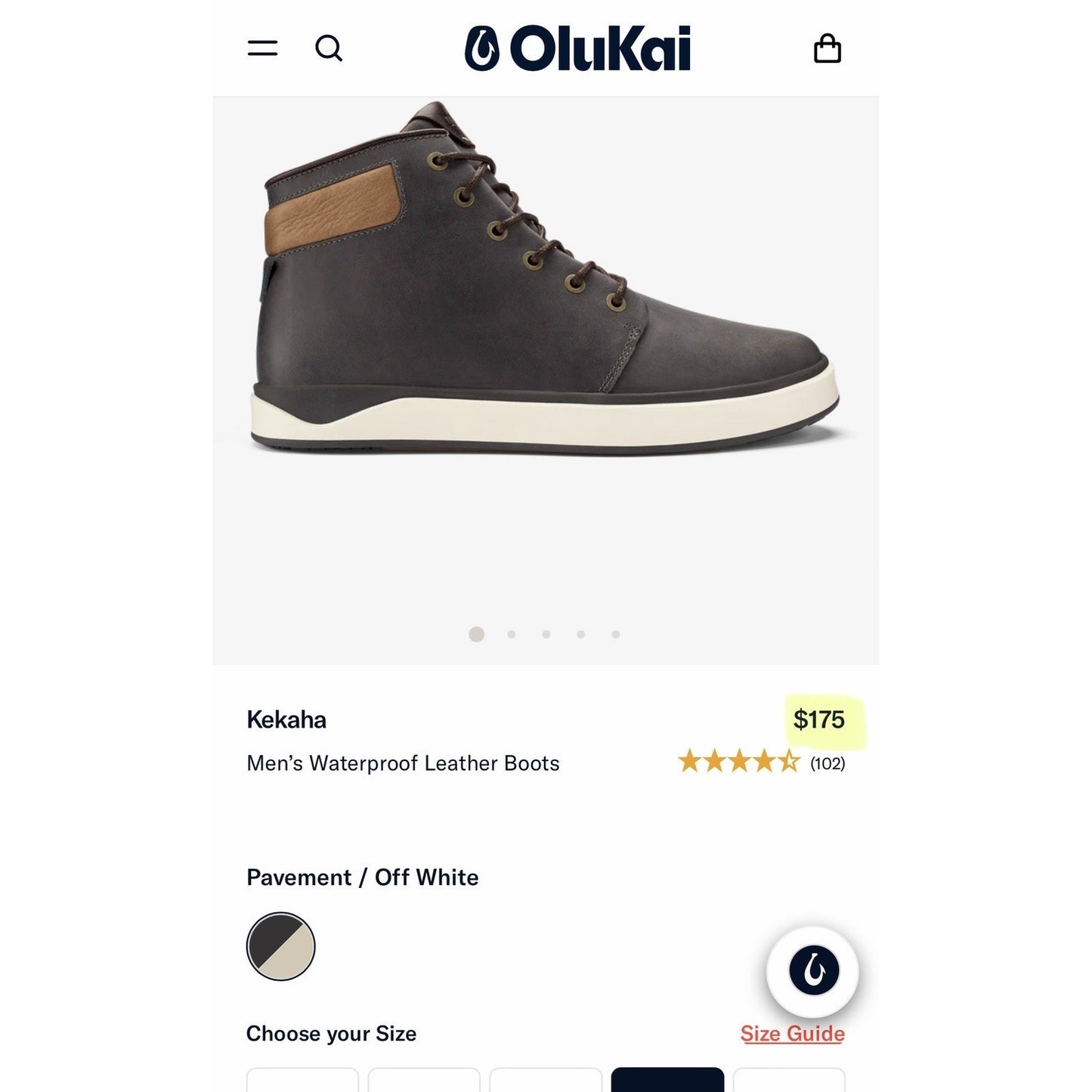 OluKai Kekaha - Men’s Waterproof Leather Chukka Boots - Size 11.5 - ($175 New)