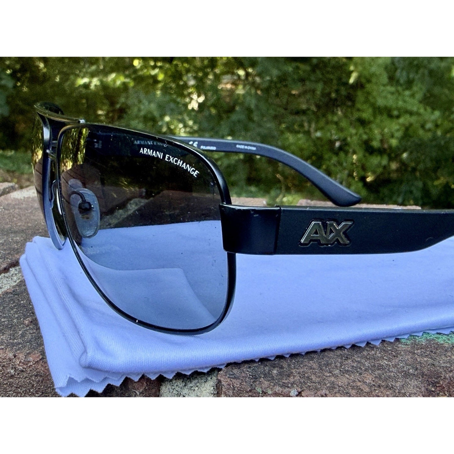 Armani Exchange AX2012S 606381 Matte Black Aviator Polarized Sunglasses 62mm