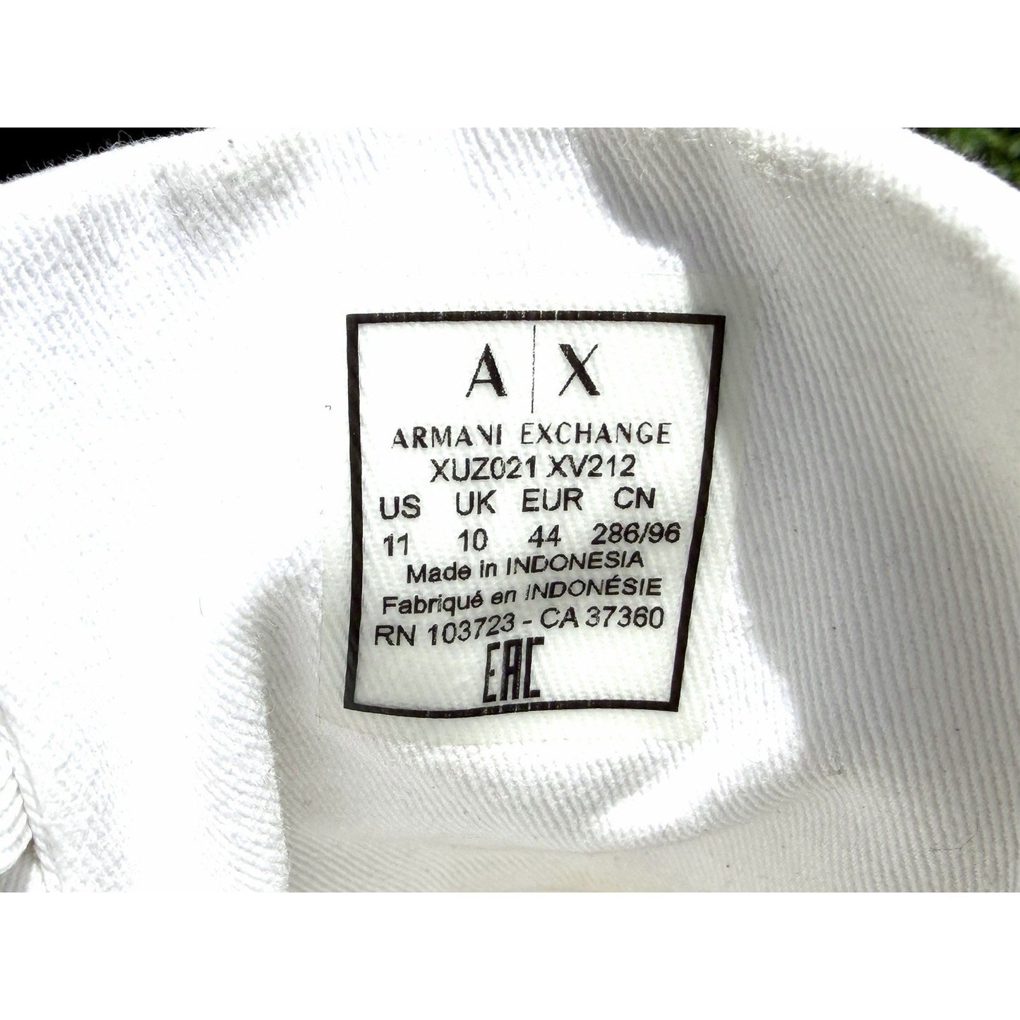 Armani Exchange Men's High Top Icon Logo Canvas Sneakers White Size 11 Excellent