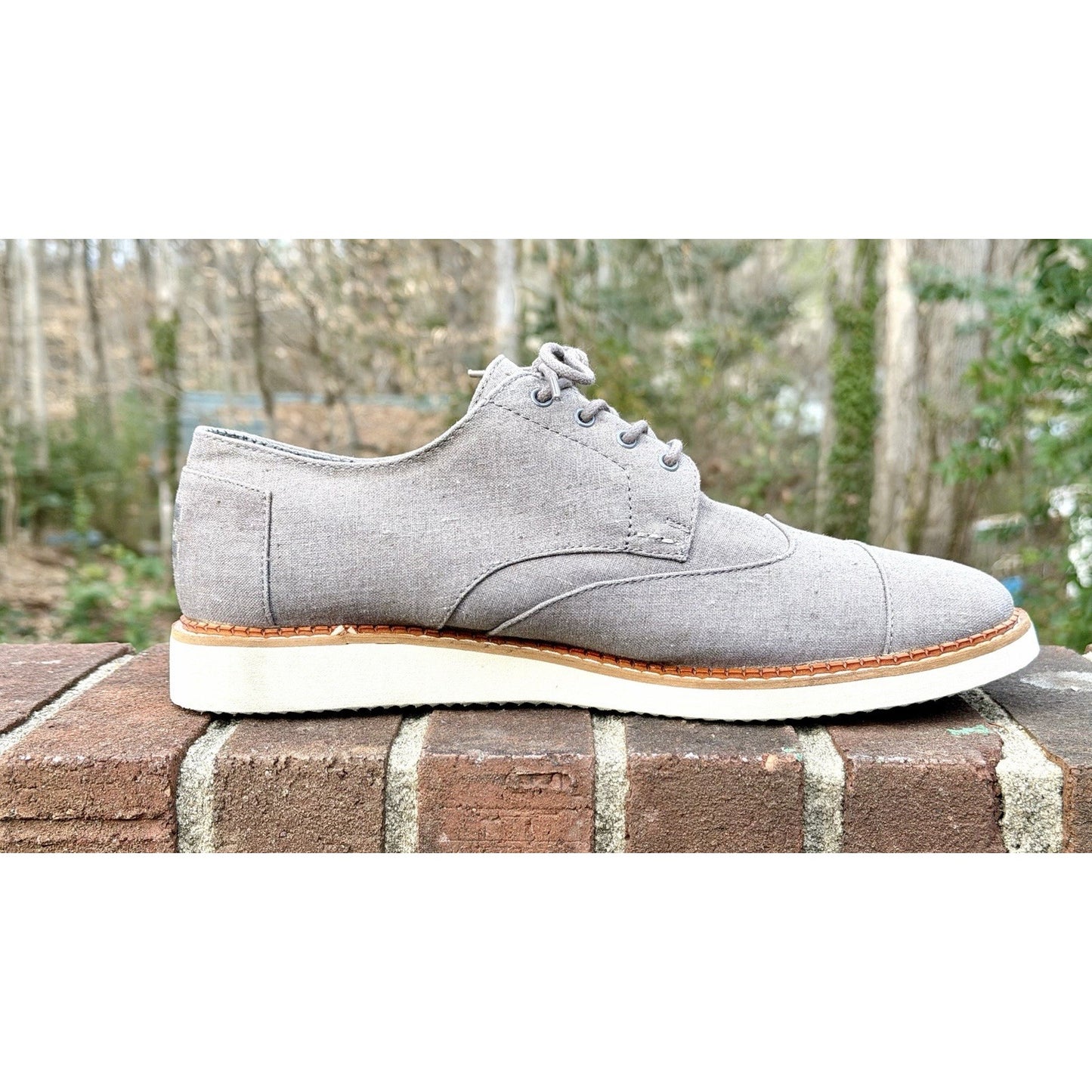TOMS Brogue Oxford Men’s Size 11 - Dary Gray Leather/Washed Canvas - New w/o Box