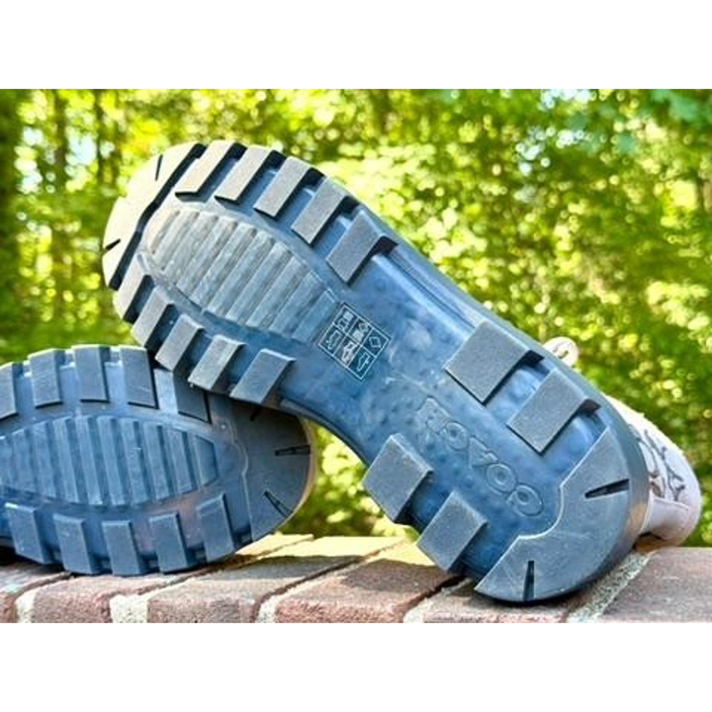 Coach Women Blue Suede Signature Canvas Combat Boots Lace Up Side Zip Lug Sole