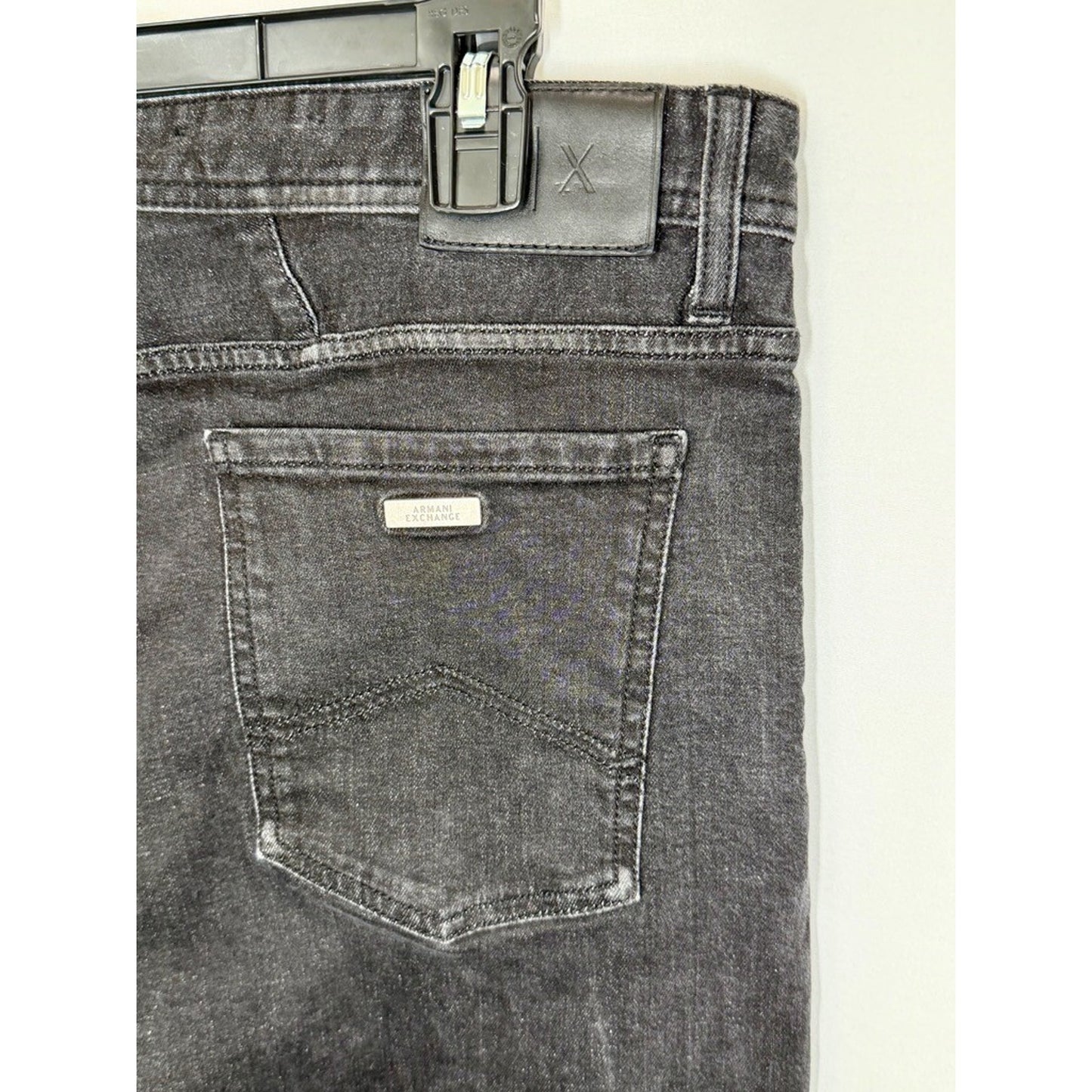 Armani Exchange J14 Skinny Jeans Mens 36 Black Denim Stretch Pants