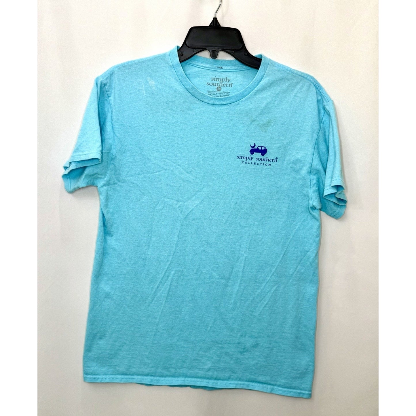 Simply Southern Simple Life Jeep Mountain T-Shirt Womens Medium Blue Tee