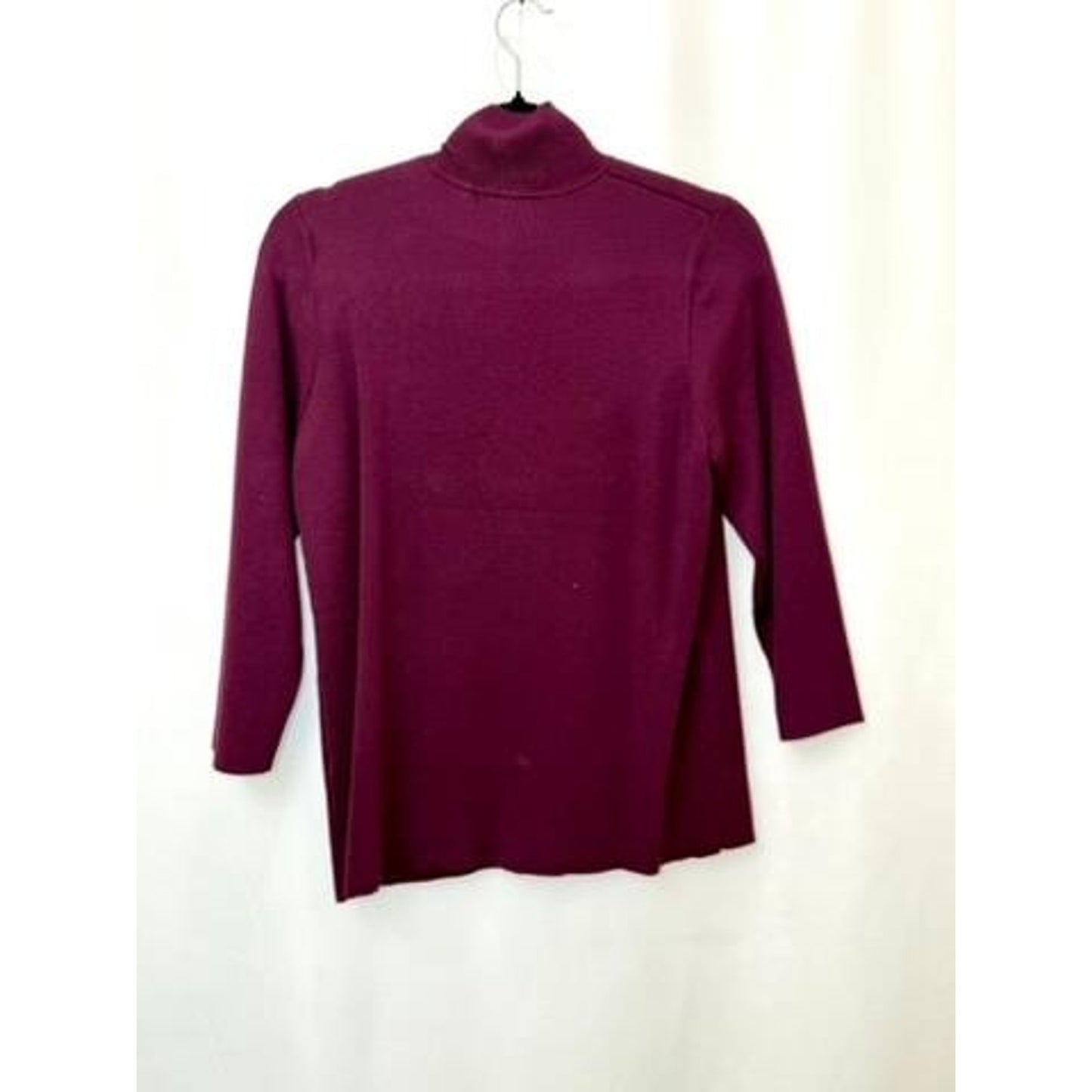 Cable & Gauge Womens Large Cabernet Red Mock Neck Asymmetrical Zip Sweater NWT