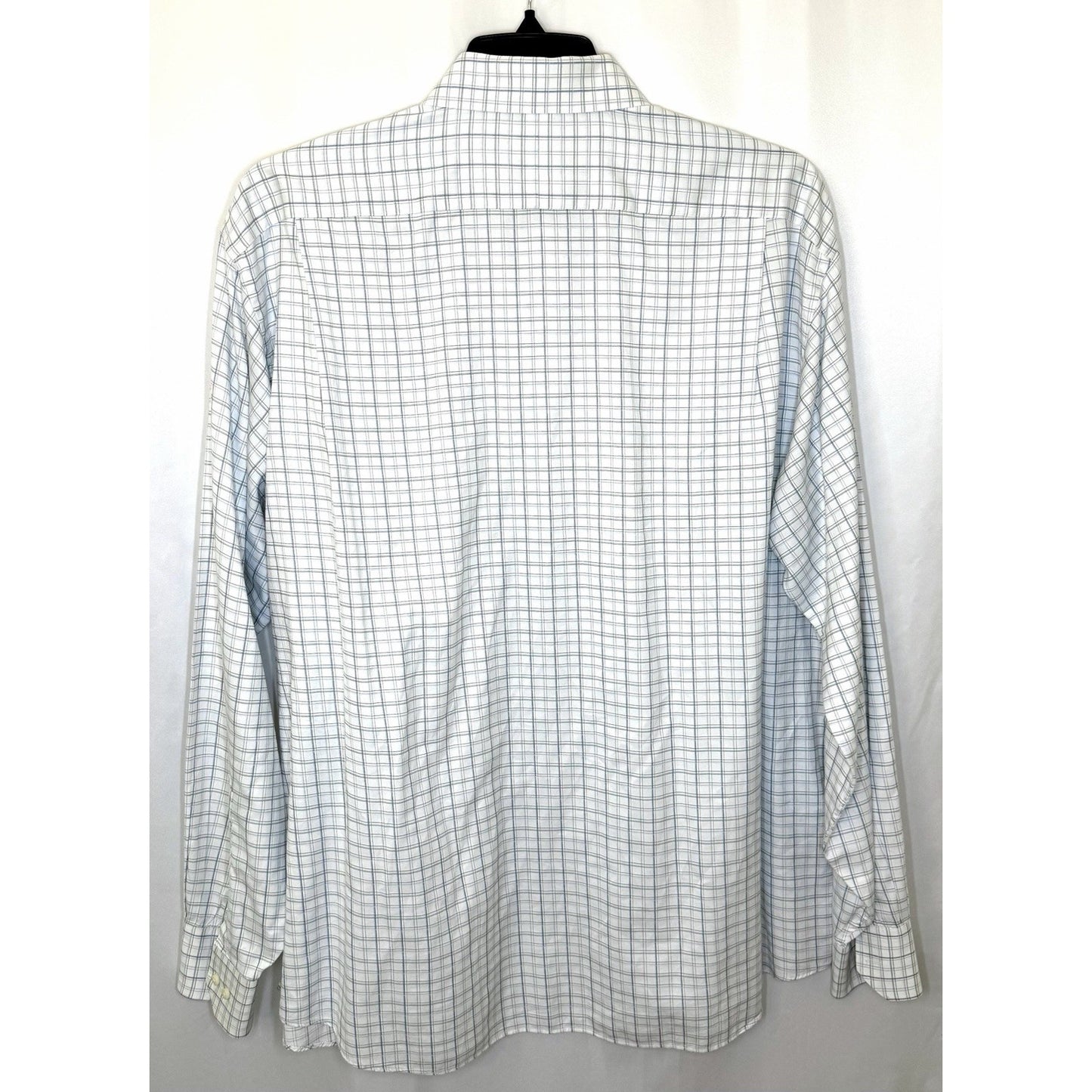Tommy Bahama Button Long Sleeve Shirt Blue Plaid Men's Size 17.5/ 34-35