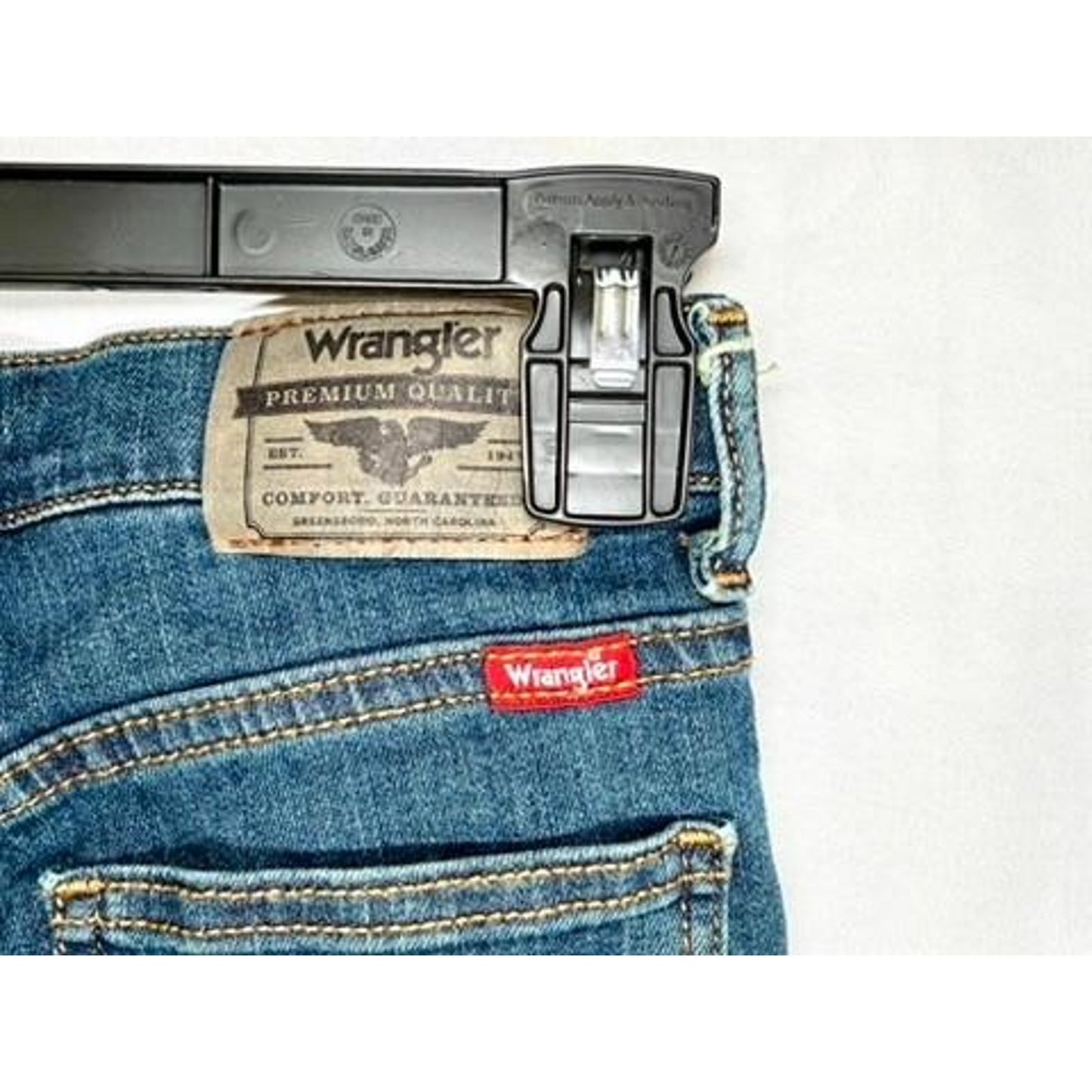 Wrangler Classic Straight Jeans Boys Size 8 Regular Blue Denim Adjustable Waist