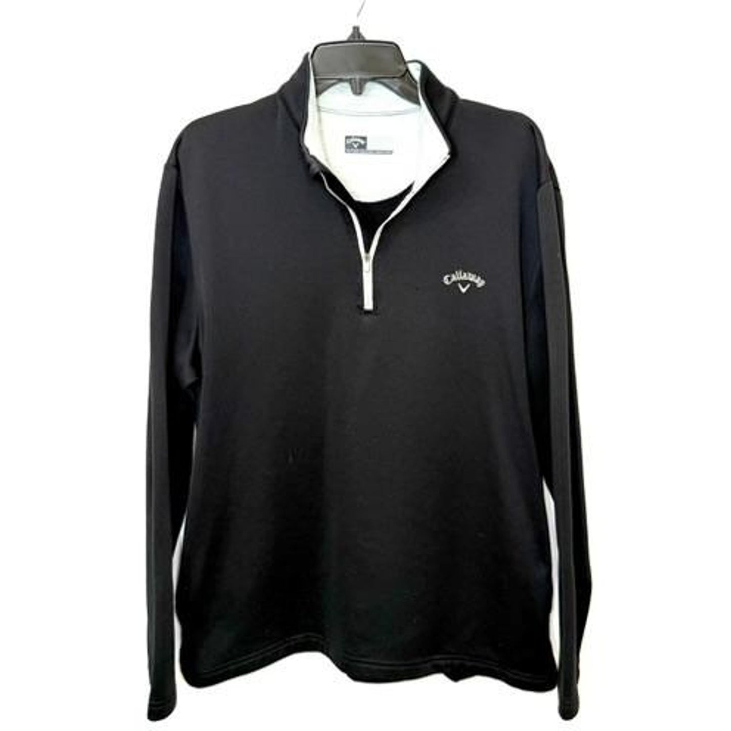 Callaway Golf Sweater Mens Large Black 1/4 Zip Fleece Pullover Jacket
