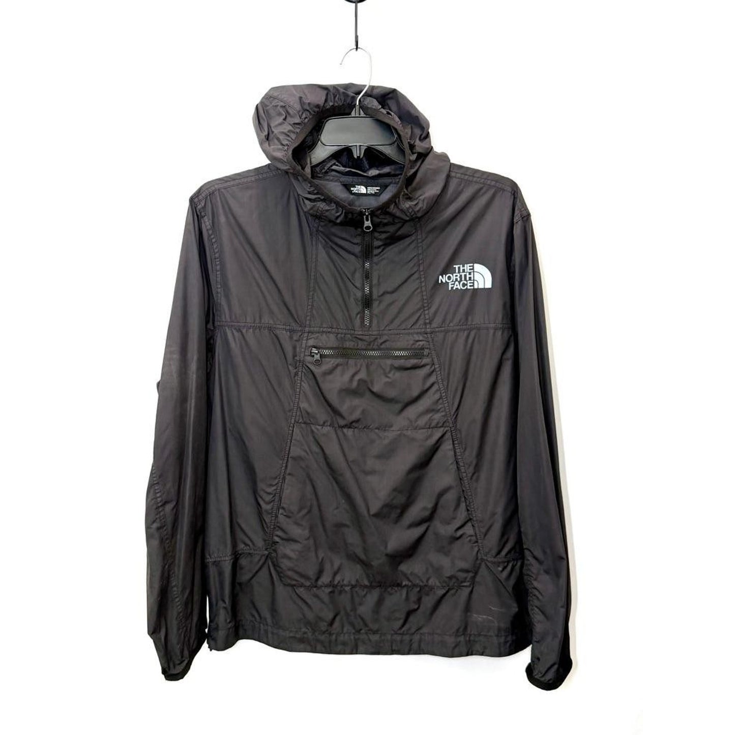 The North Face Fanorak Windbreaker Jacket Mens XL Black Pullover Anorak Hooded