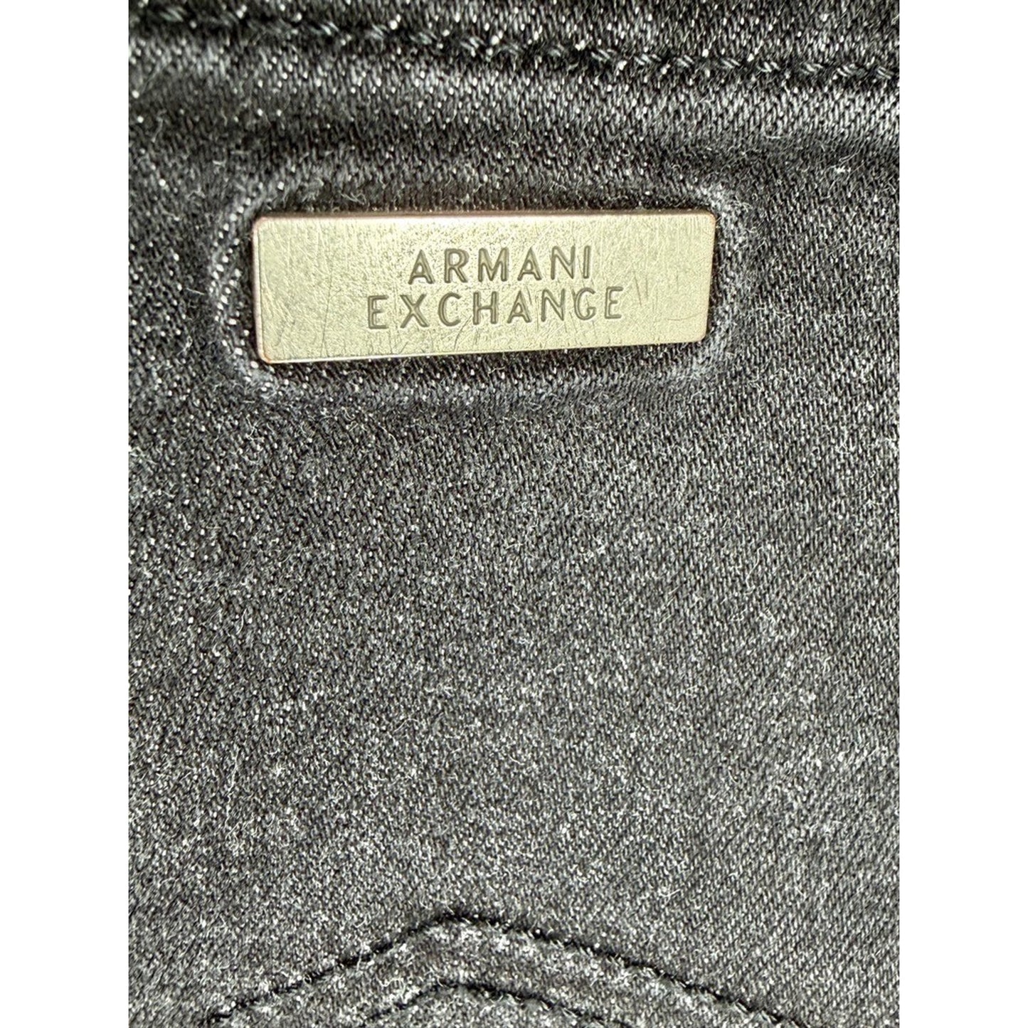 Armani Exchange J14 Skinny Jeans Mens 36 Black Denim Stretch Pants