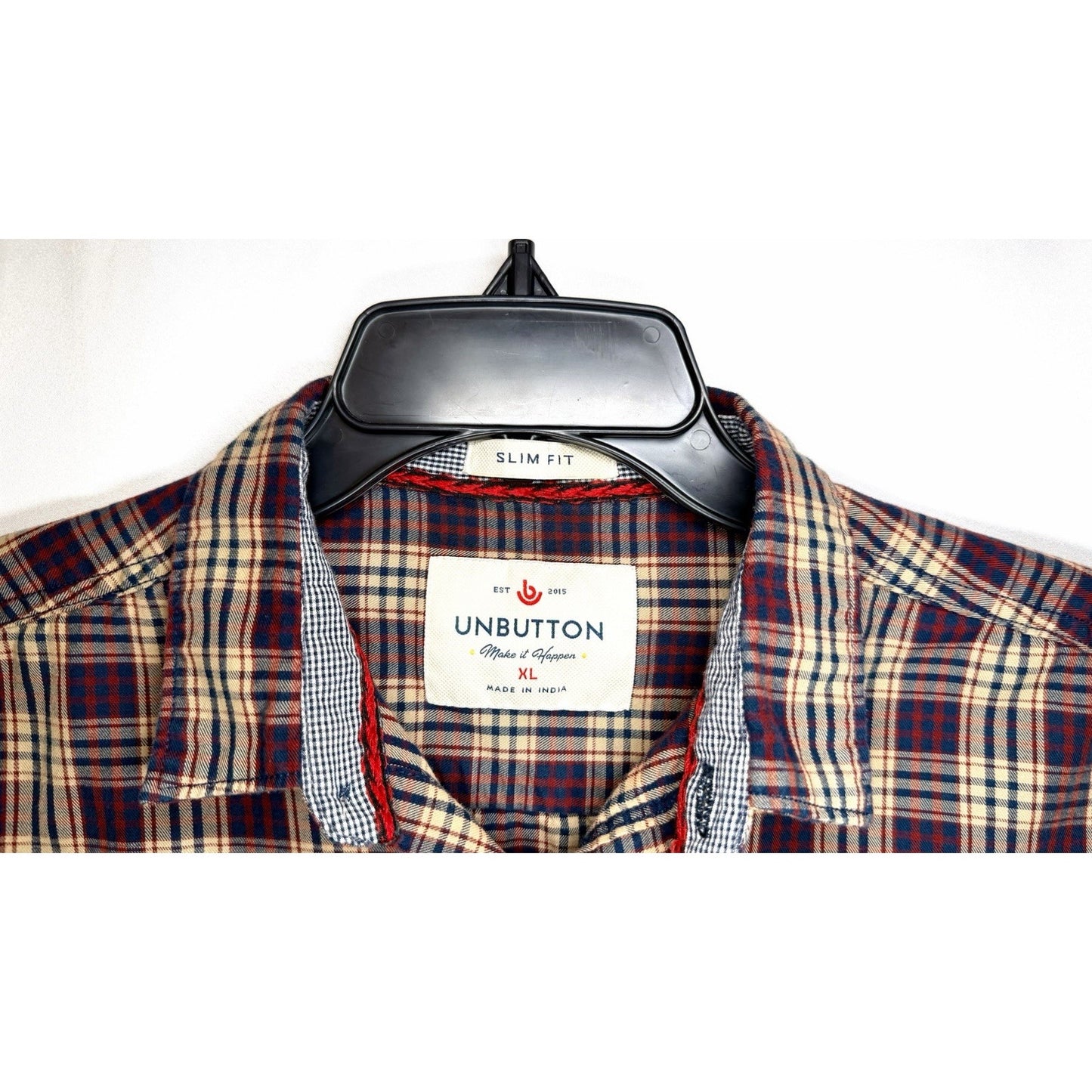 Unbutton Men’s XL Slim Fit Plaid Button Up Shirt