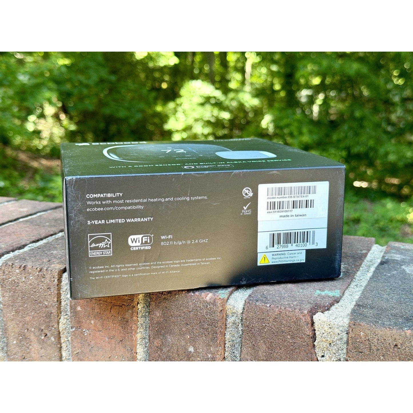Ecobee 4 Smart Thermostat Black EB-STATE4-01 With Room Sensor And Built-in Alexa