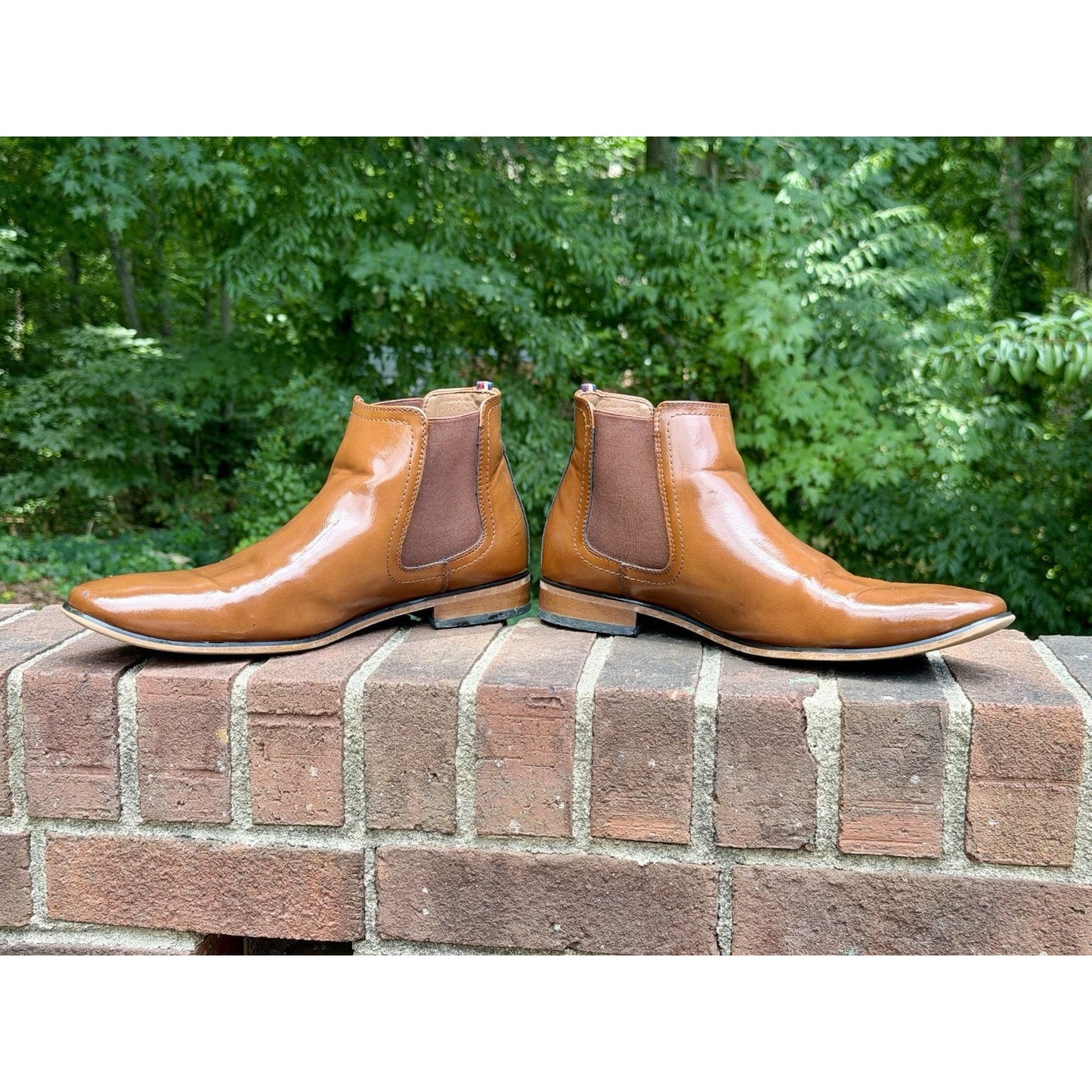 Tommy Hilfiger Men’s Chelsea Boots Tan Brown Leather Ankle Dress Shoes Size 11.5