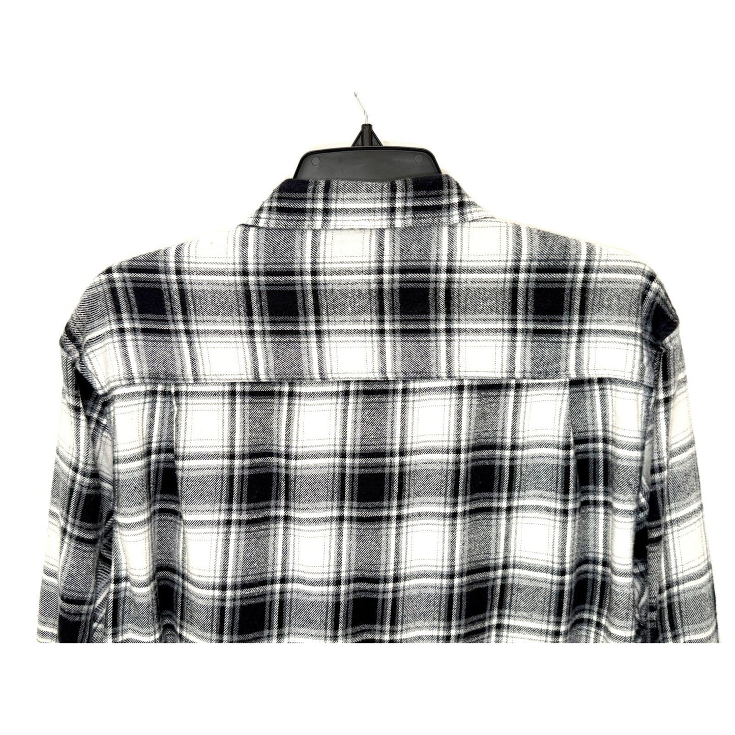 FIELD & STREAM Mens XL Flannel Shirt Black White Plaid Long Sleeve Heavyweight