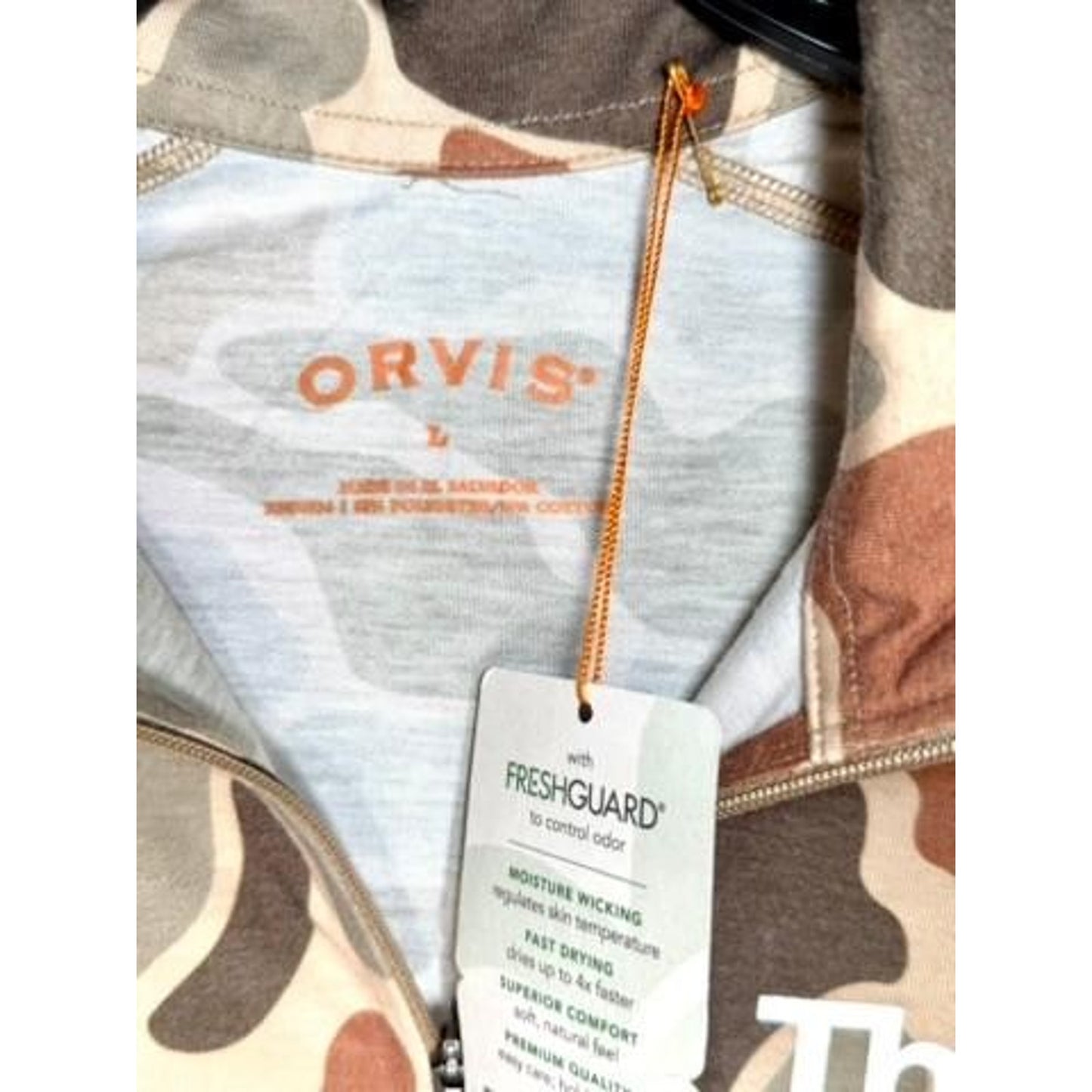 Orvis Thomas Rhett VHS-19 Camo 1/4 Zip Pullover Mens Large Camouflage New NWT