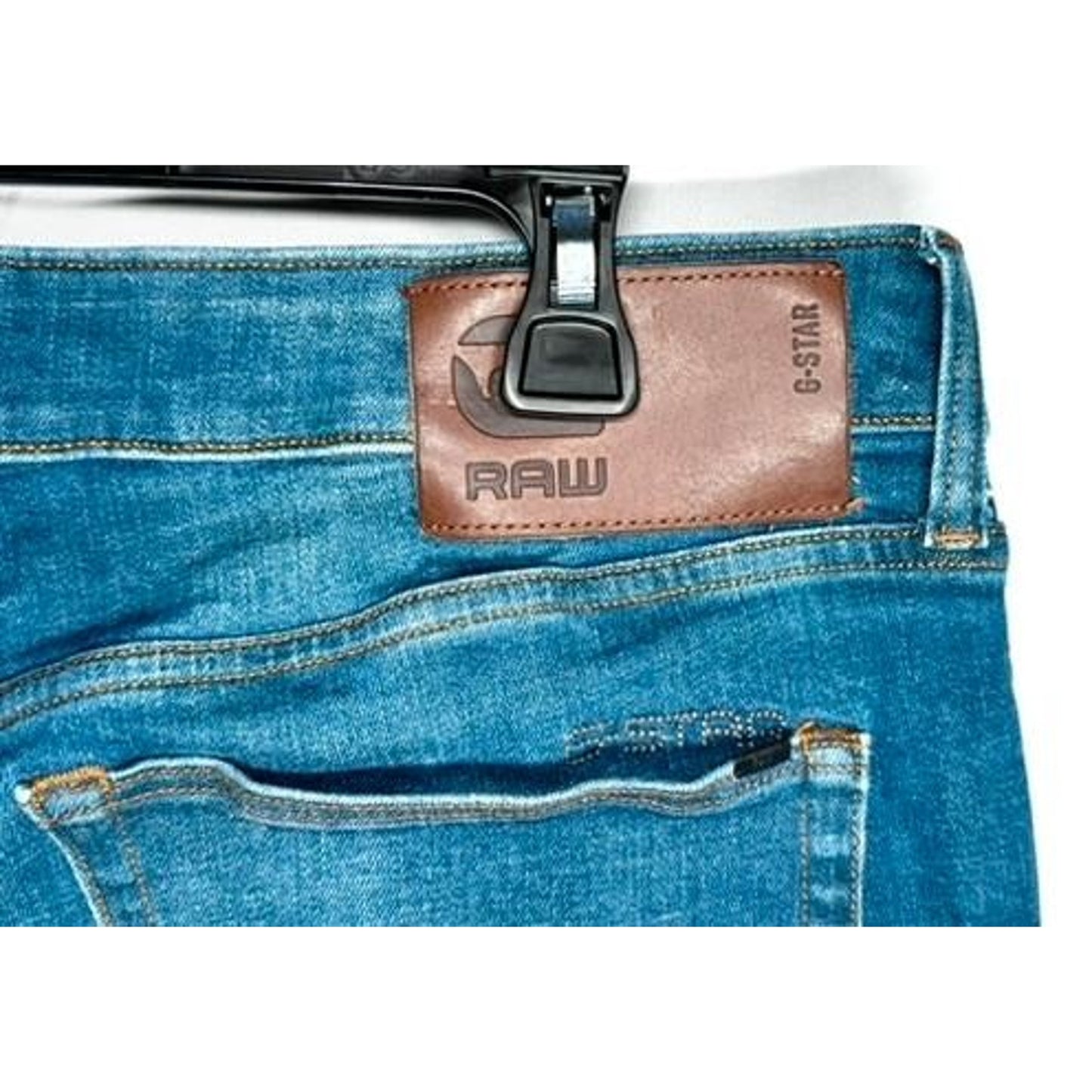 G-Star Raw 3301 Slim Jeans Mens 36x34 Blue Denim Medium Wash Stretch