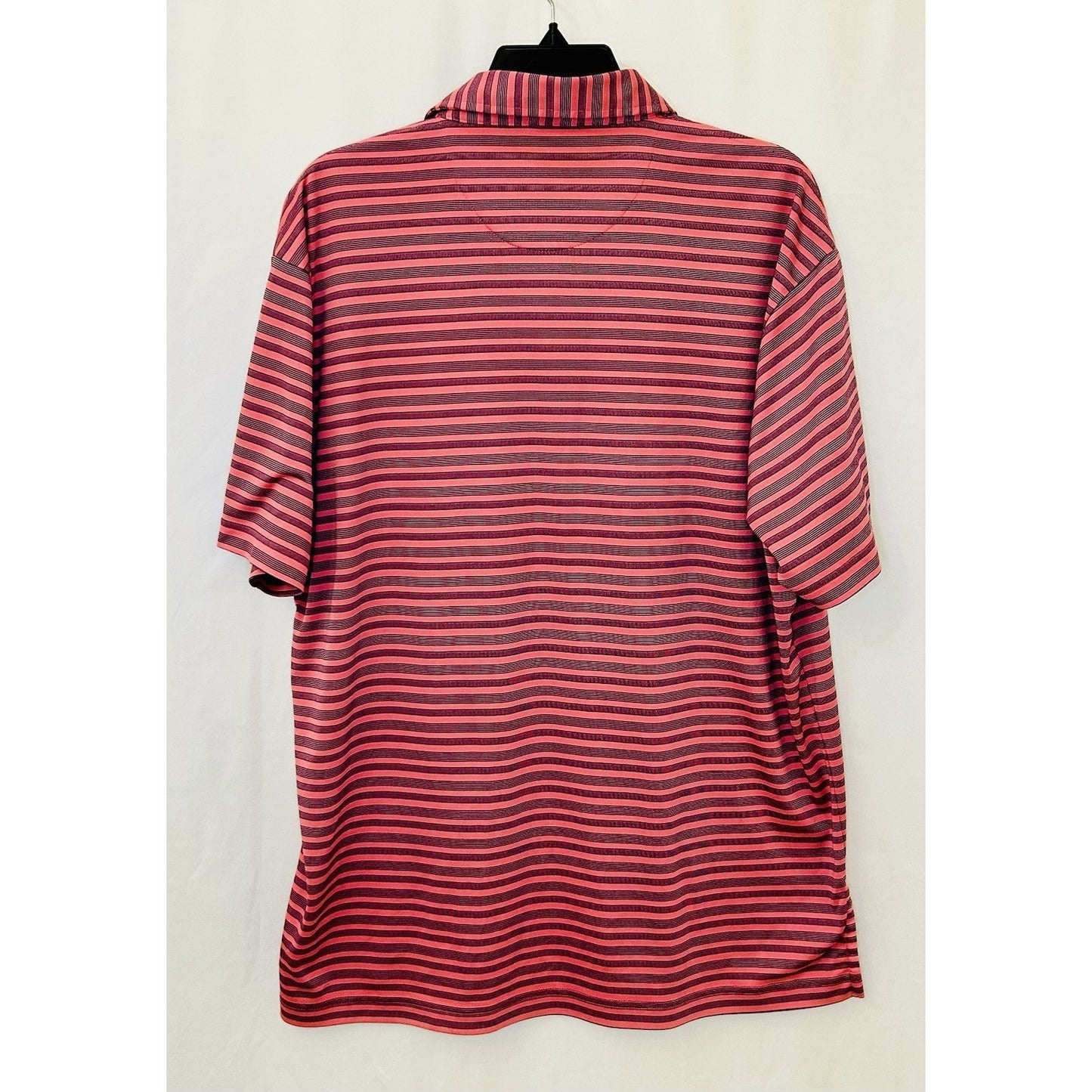 Daniel Cremieux Signature Collection Mens Large Red Striped Athletic Golf Polo