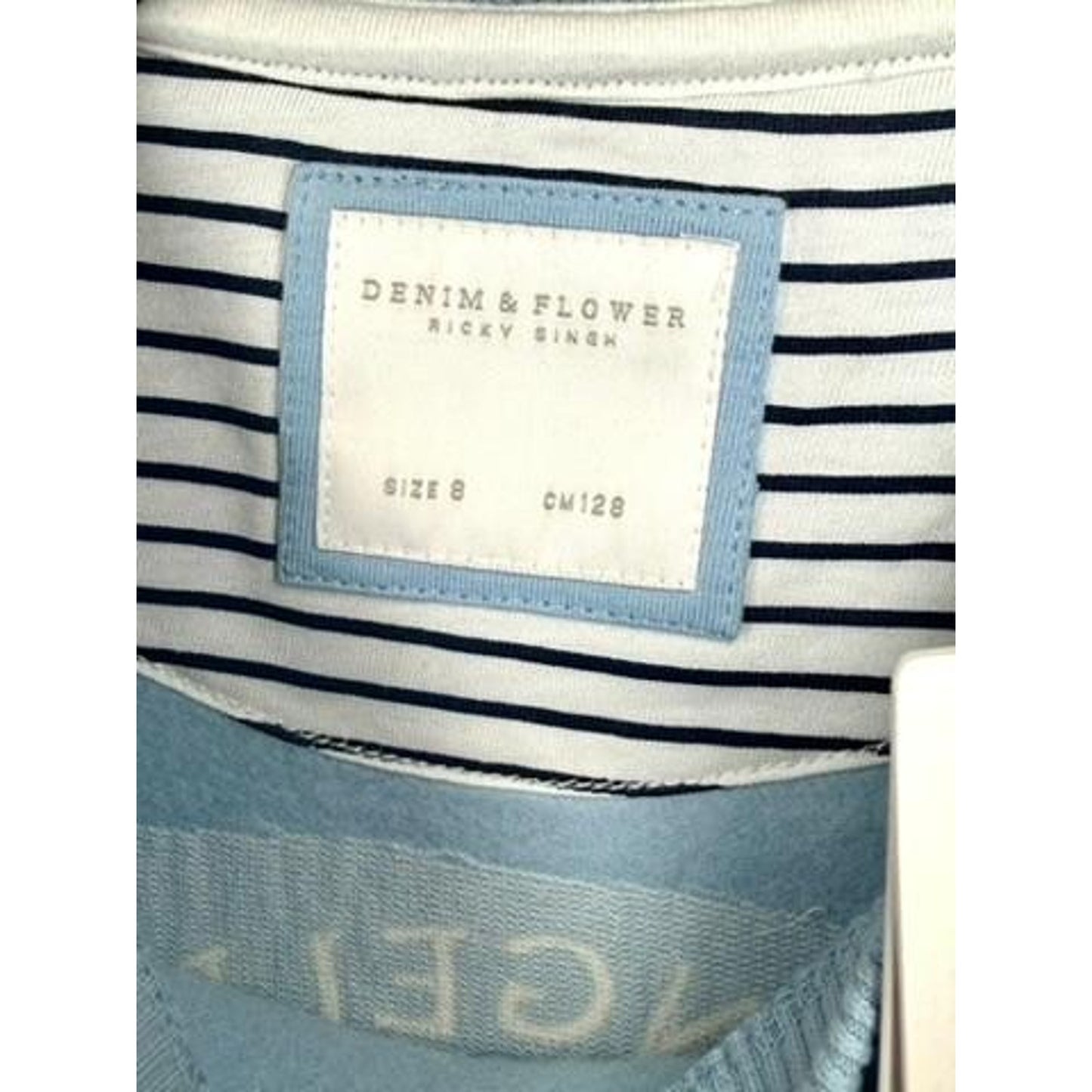 Denim & Flower Ricky Singh Boys Size 8 Blue Fleece Sweatshirt Los Angeles CA