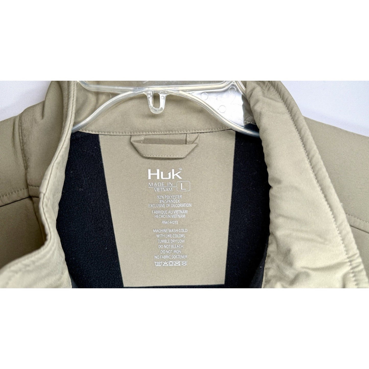 HUK CROSSLAKE WINDBLOCK JACKET / MEN’S SIZE LARGE / OLIVE-BLACK
