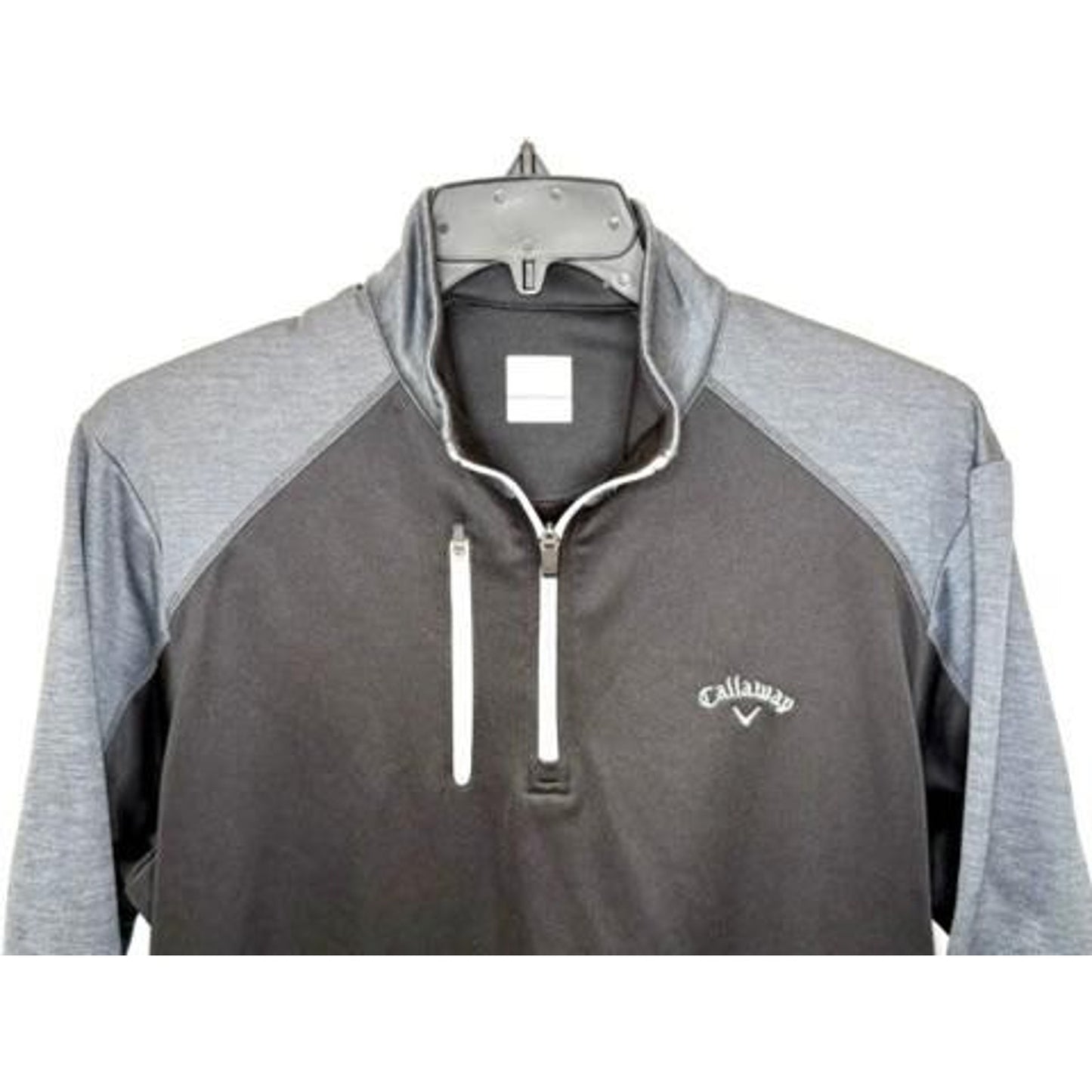 Callaway Golf Pullover Mens Medium Black Gray 1/4 Zip Fleece Lined Sweater