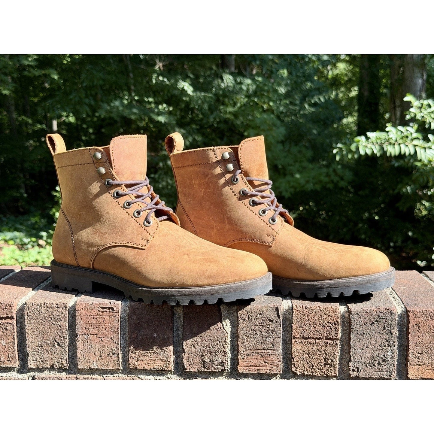 Portland Leather Patina Men's 11 M Breaker Boots Brown Leather Cap-Toe Lace-U