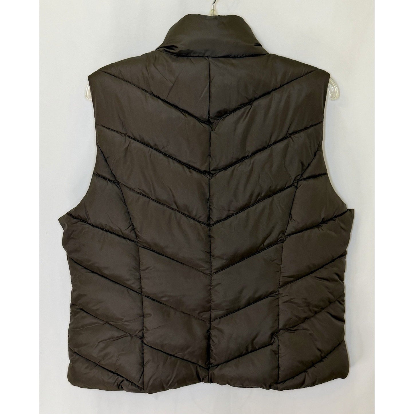 NWT Cole Haan Signature Chevron Quilted Vest / Women’s Large / Chocolate